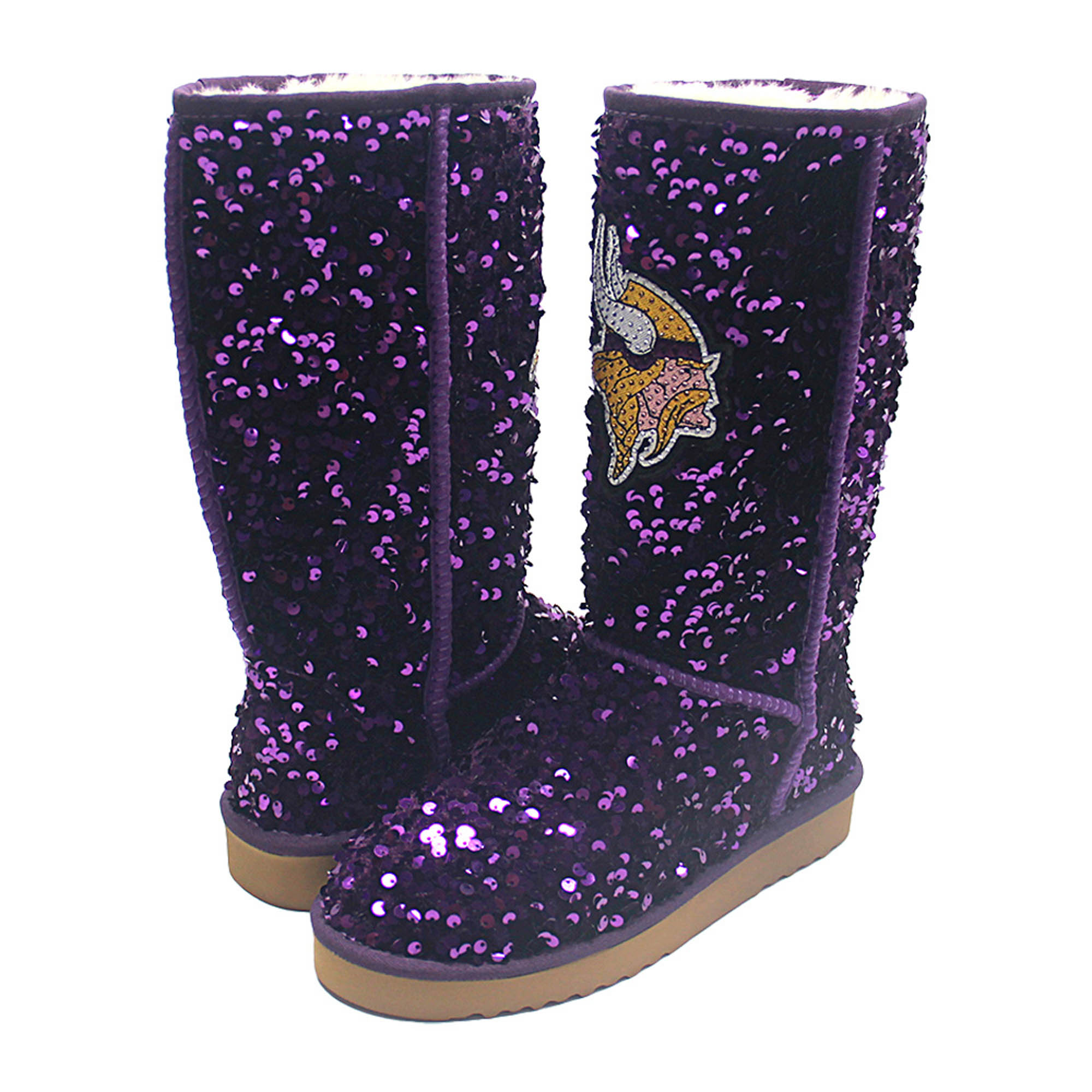 Women's FABGATING by Cuce Purple Minnesota Vikings Tall Sequin Boots