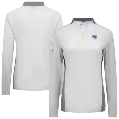 Women's Levelwear White New York Rangers Moxie Insignia Core Quarter-Zip Top
