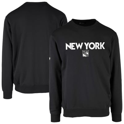 Men's Levelwear  Black New York Rangers Zane City Capsule Pullover Sweatshirt