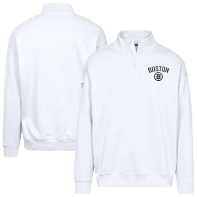 Men's Levelwear  White Boston Bruins Murray City Capsule Quarter-Zip Sweatshirt