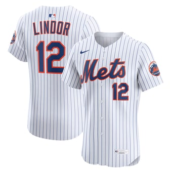 Men's Nike Francisco Lindor White New York Mets Home Elite Player Jersey