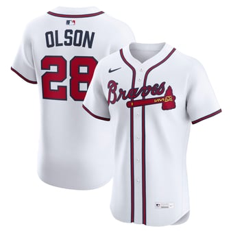 Men's Nike Matt Olson White Atlanta Braves Home Elite Player Jersey