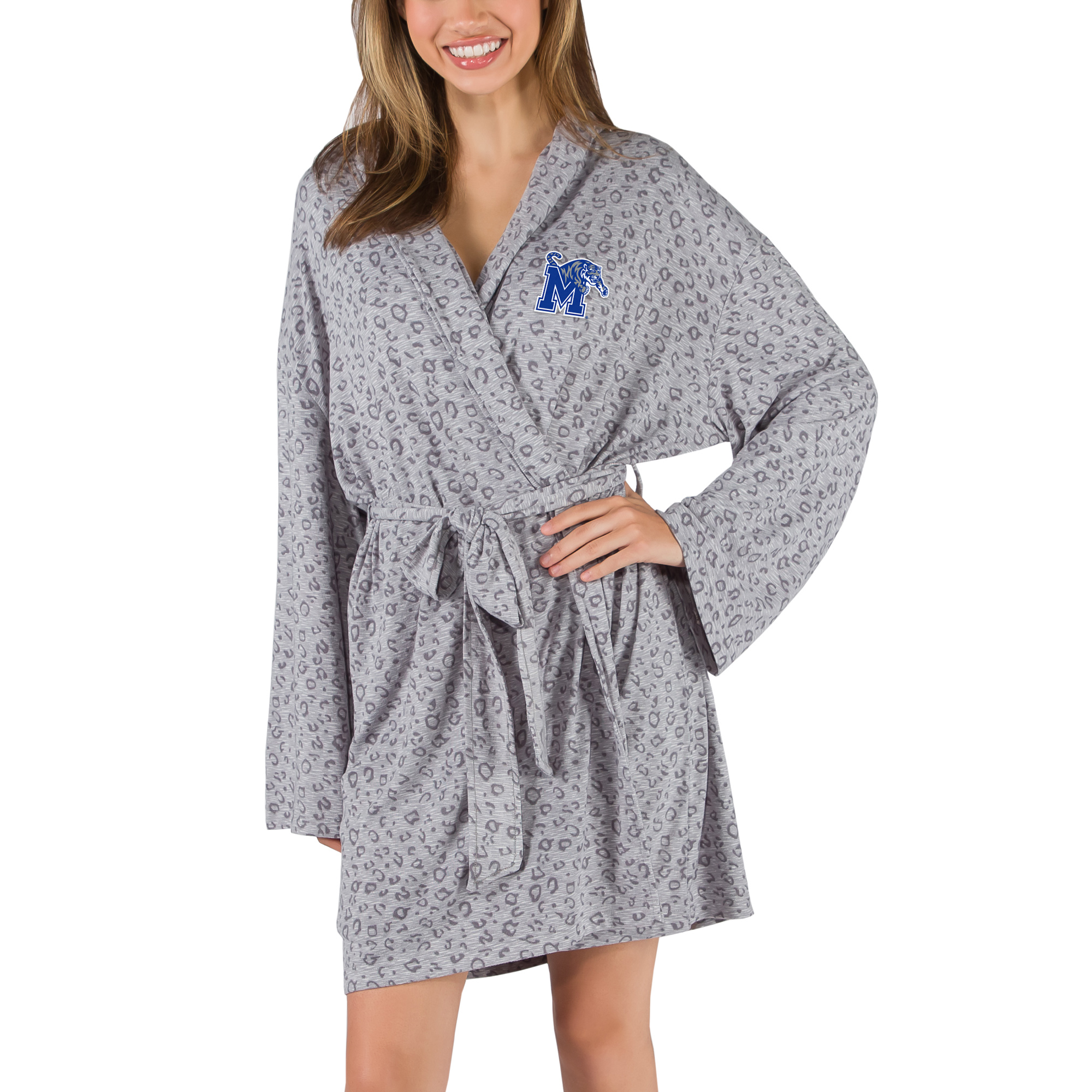 Women's Concepts Sport  Gray Memphis Tigers Frill Hacci Knit Robe