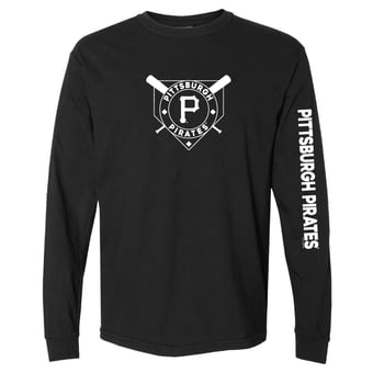 Women's Soft as a Grape Black Pittsburgh Pirates Pigment Dye Long Sleeve T-Shirt