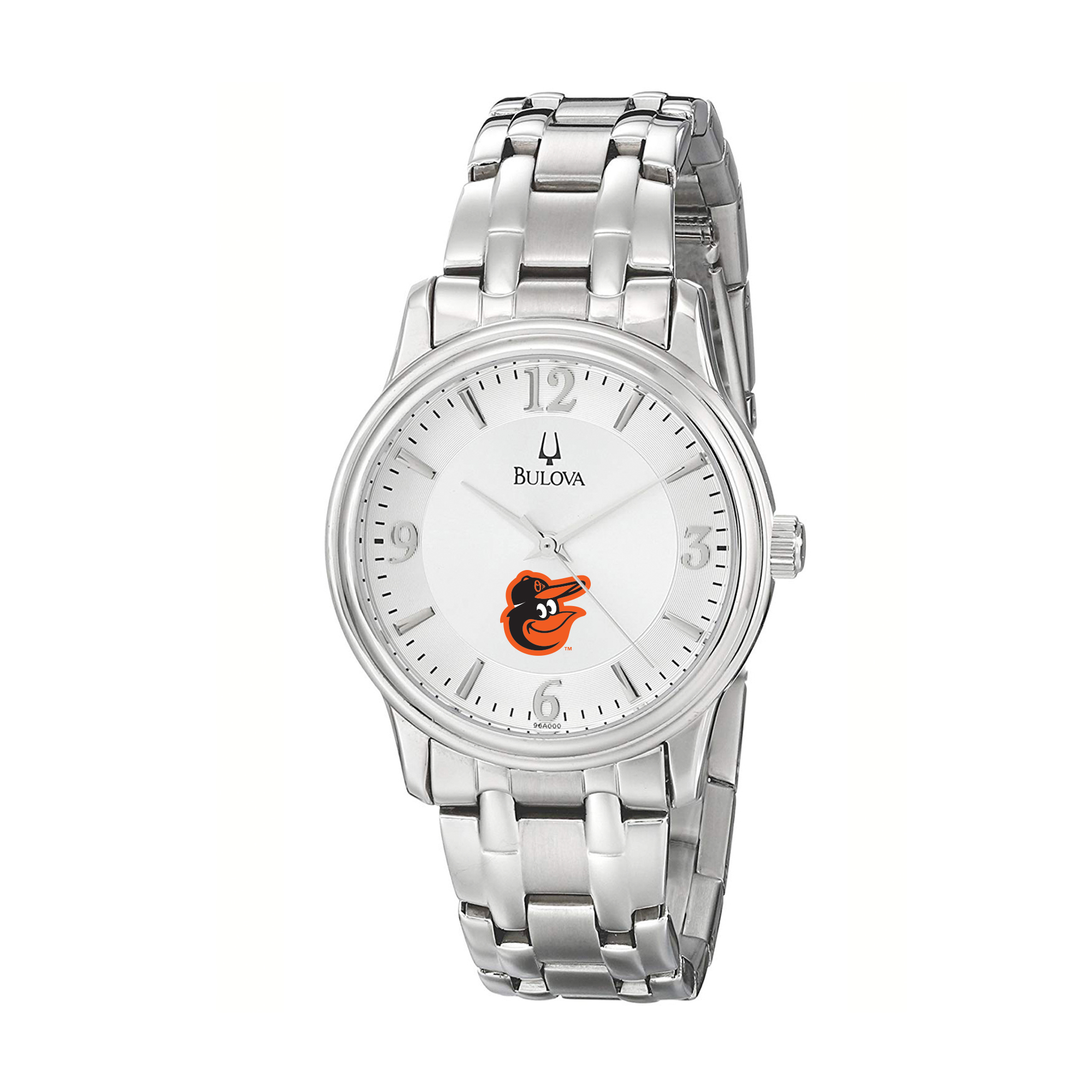 Men's Bulova Silver Baltimore Orioles Stainless Steel Watch