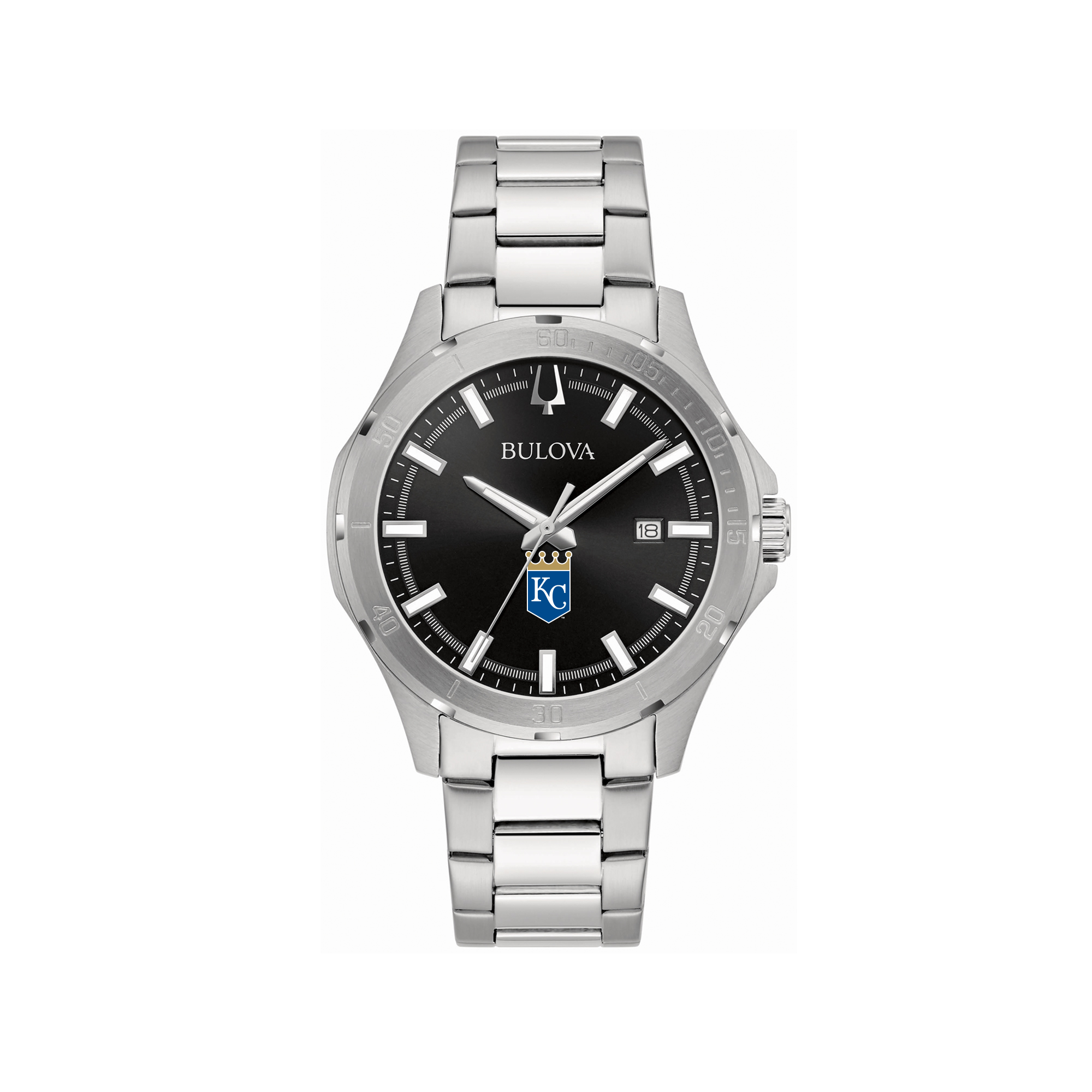 Men’s Bulova Kansas City Royals Stainless Steel Classic Sport Watch Men’s Bulova Kansas City Royals Stainless Steel Classic Sport Watch