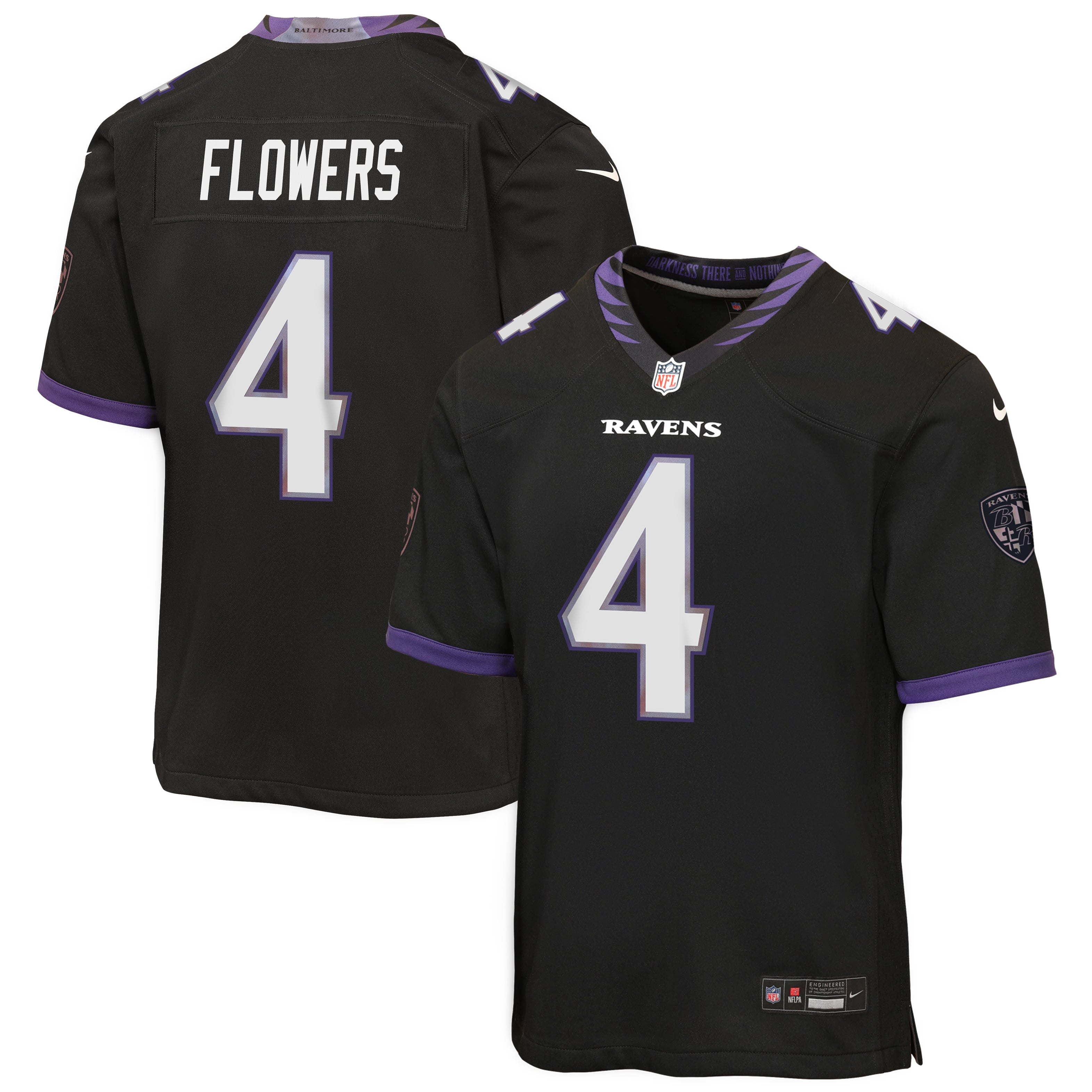 Youth Nike Zay Flowers Black Baltimore Ravens Alternate Game Jersey