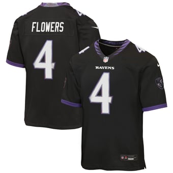 Youth Nike Zay Flowers Black Baltimore Ravens Alternate Game Jersey