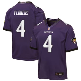Youth Nike Zay Flowers Purple Baltimore Ravens Game Jersey