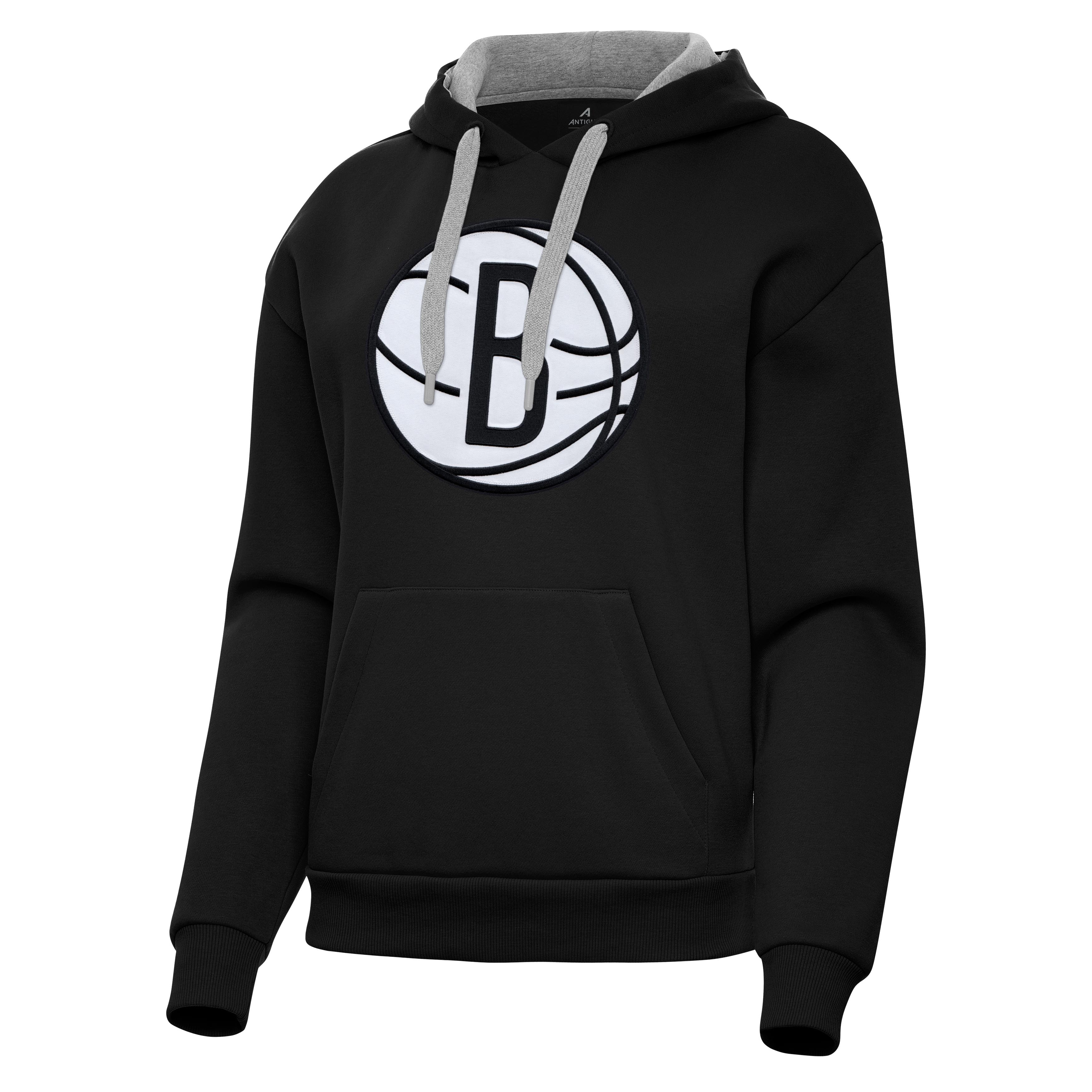 Women’s Antigua Black Brooklyn Nets Victory Pullover Hoodie Women’s Antigua Black Brooklyn Nets Victory Pullover Hoodie