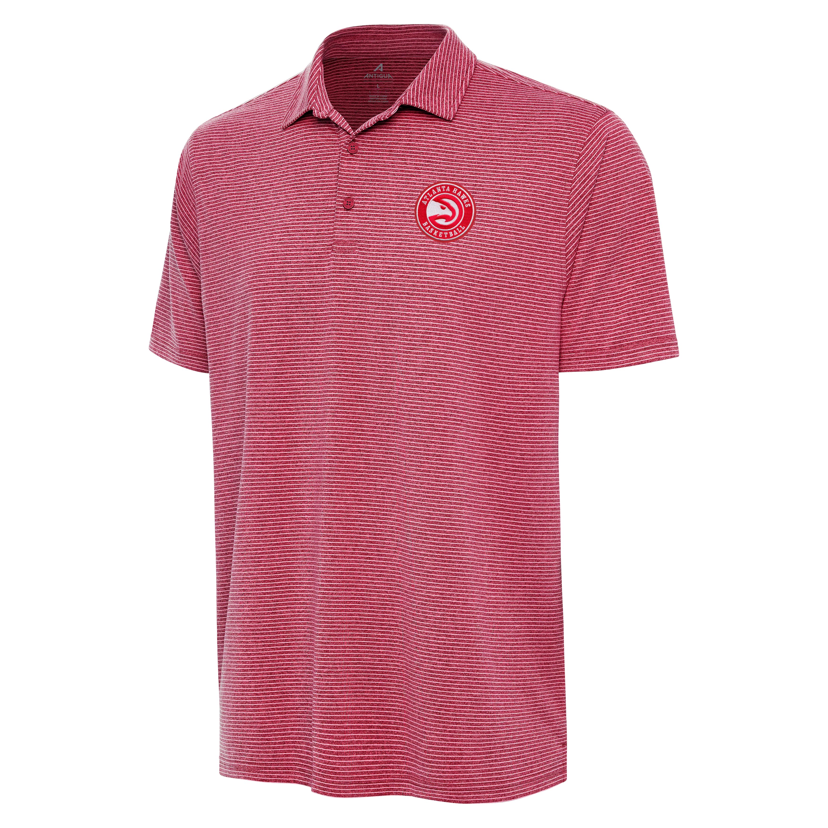 Men's Antigua Heather Red Atlanta Hawks Scheme Polo