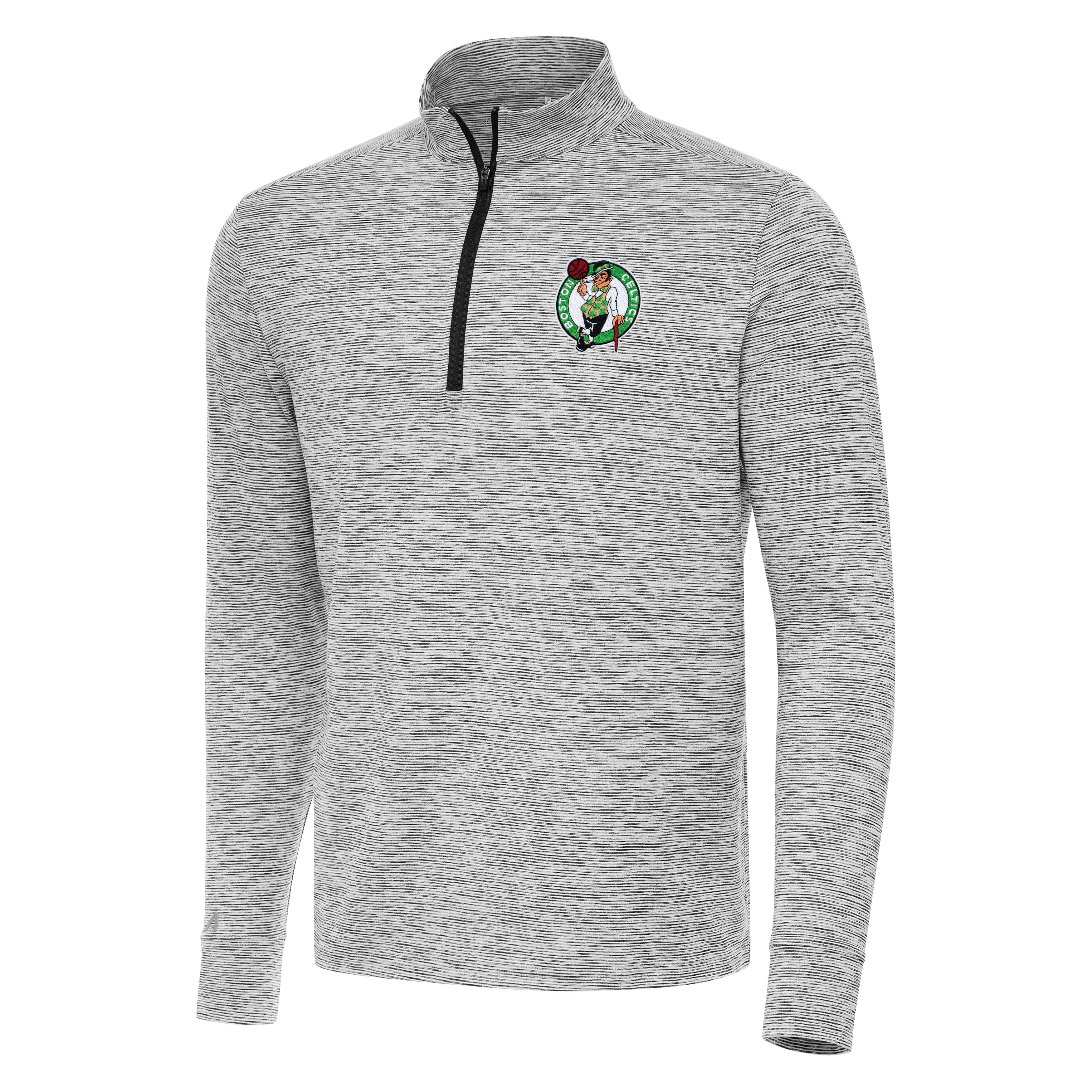 Men's Antigua Black Boston Celtics Cause Quarter-Zip Top