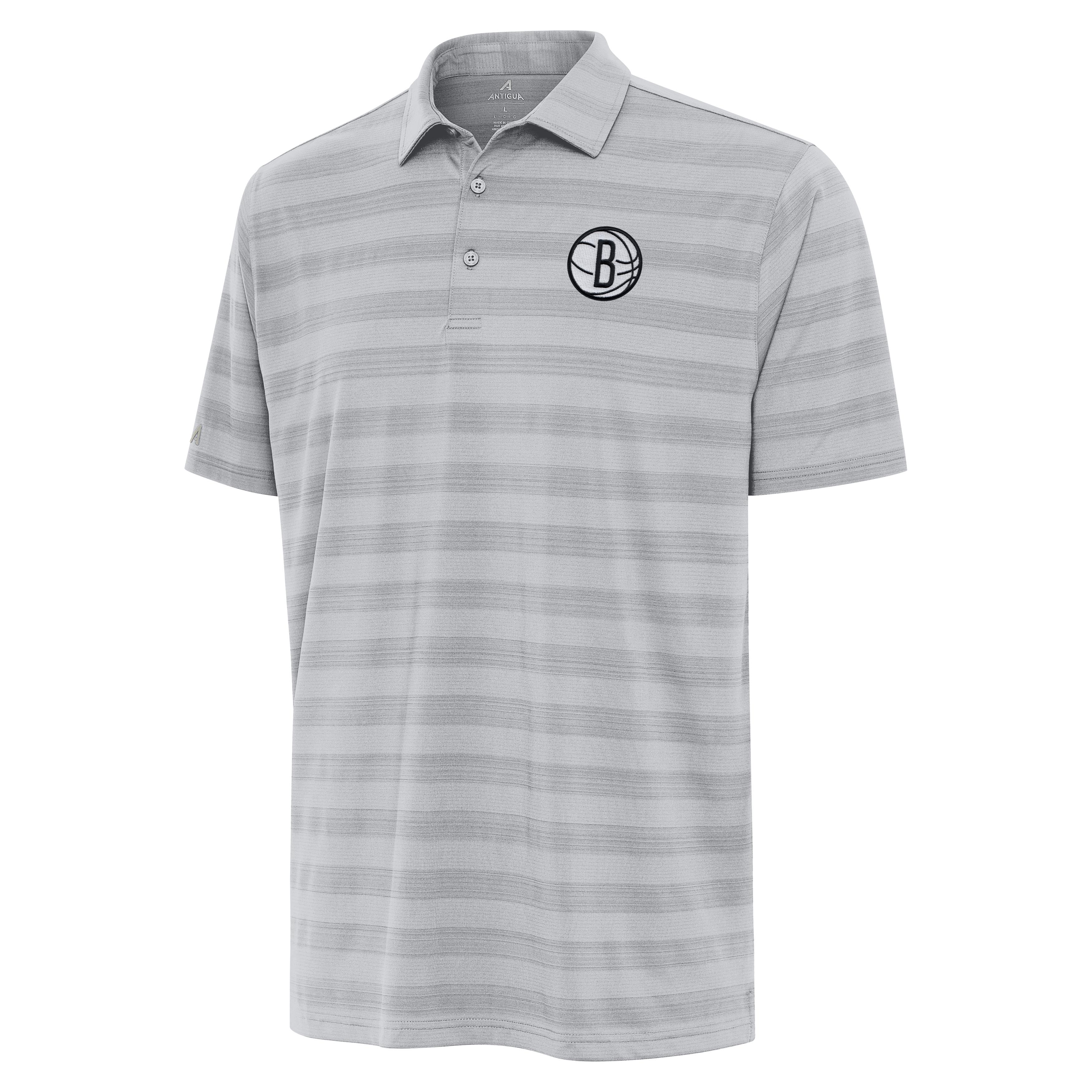 Men’s Antigua Gray Brooklyn Nets Tunnel Polo Men’s Antigua Gray Brooklyn Nets Tunnel Polo