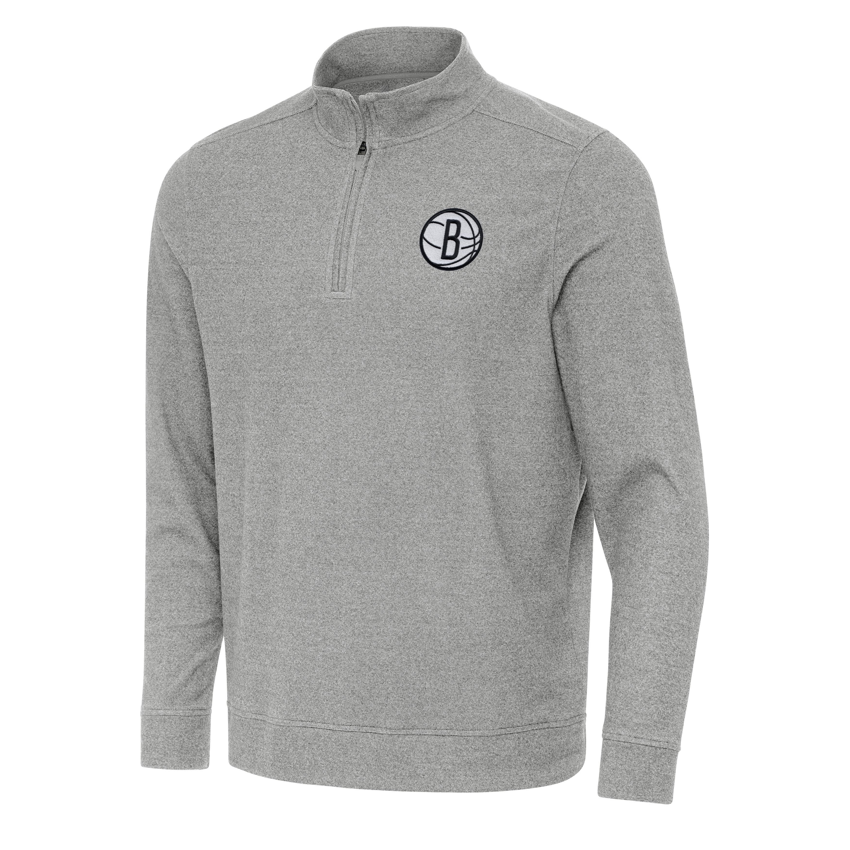 Men’s Antigua Heather Gray Brooklyn Nets Subtle Quarter-Zip Sweatshirt Men’s Antigua Heather Gray Brooklyn Nets Subtle Quarter-Zip Sweatshirt