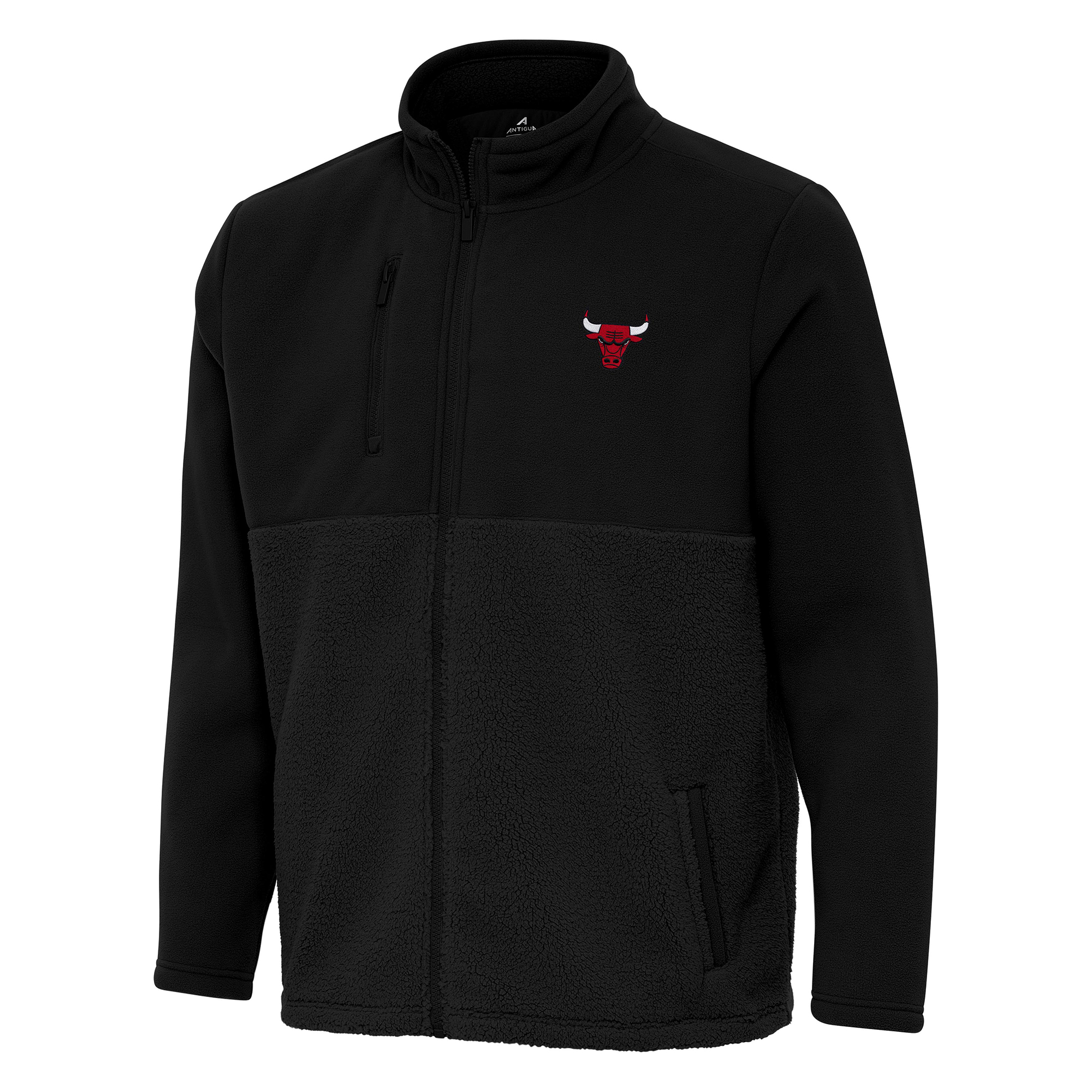 Men's Antigua Black Chicago Bulls Daily Fused Full-Zip Jacket