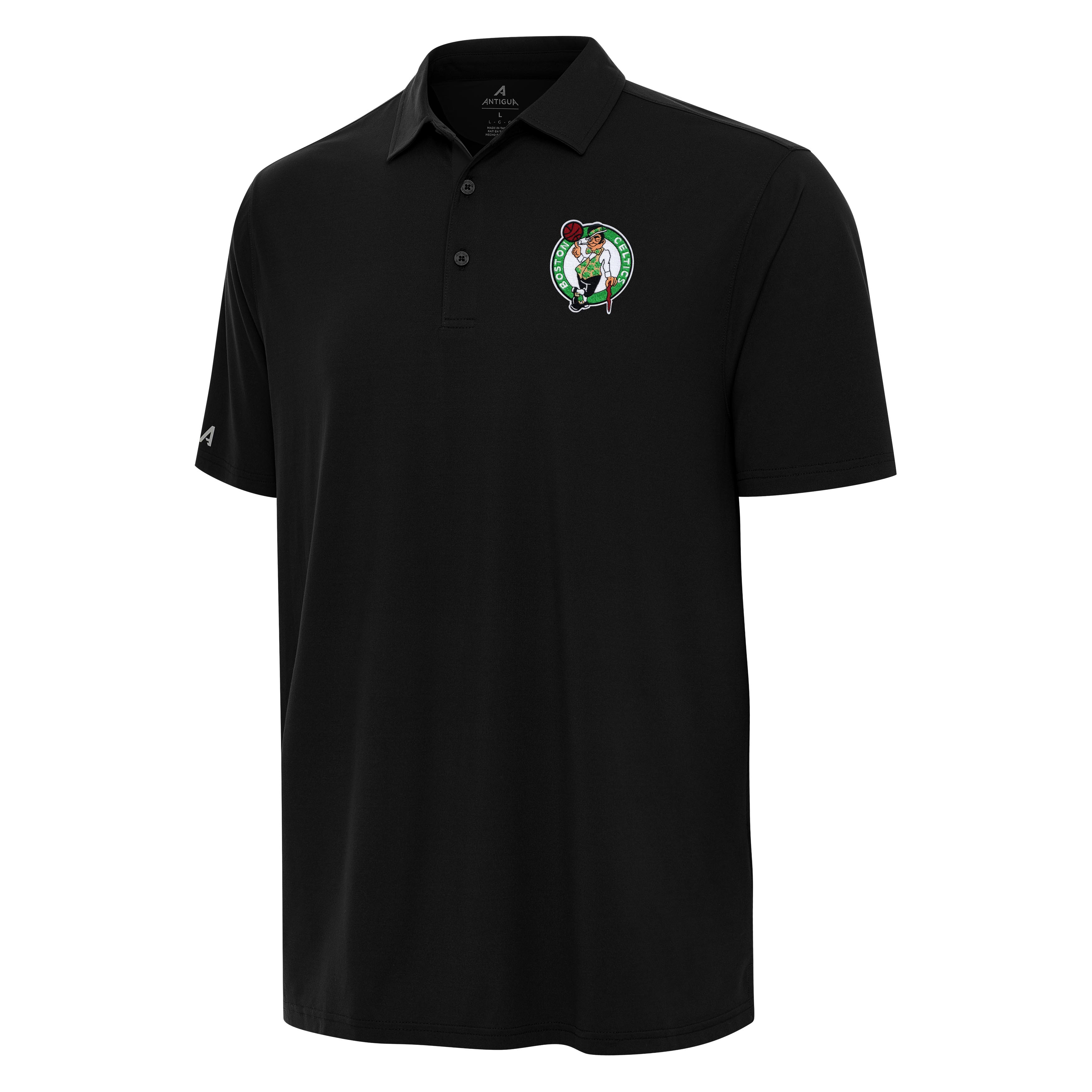 Men's Antigua Black Boston Celtics Era Polo