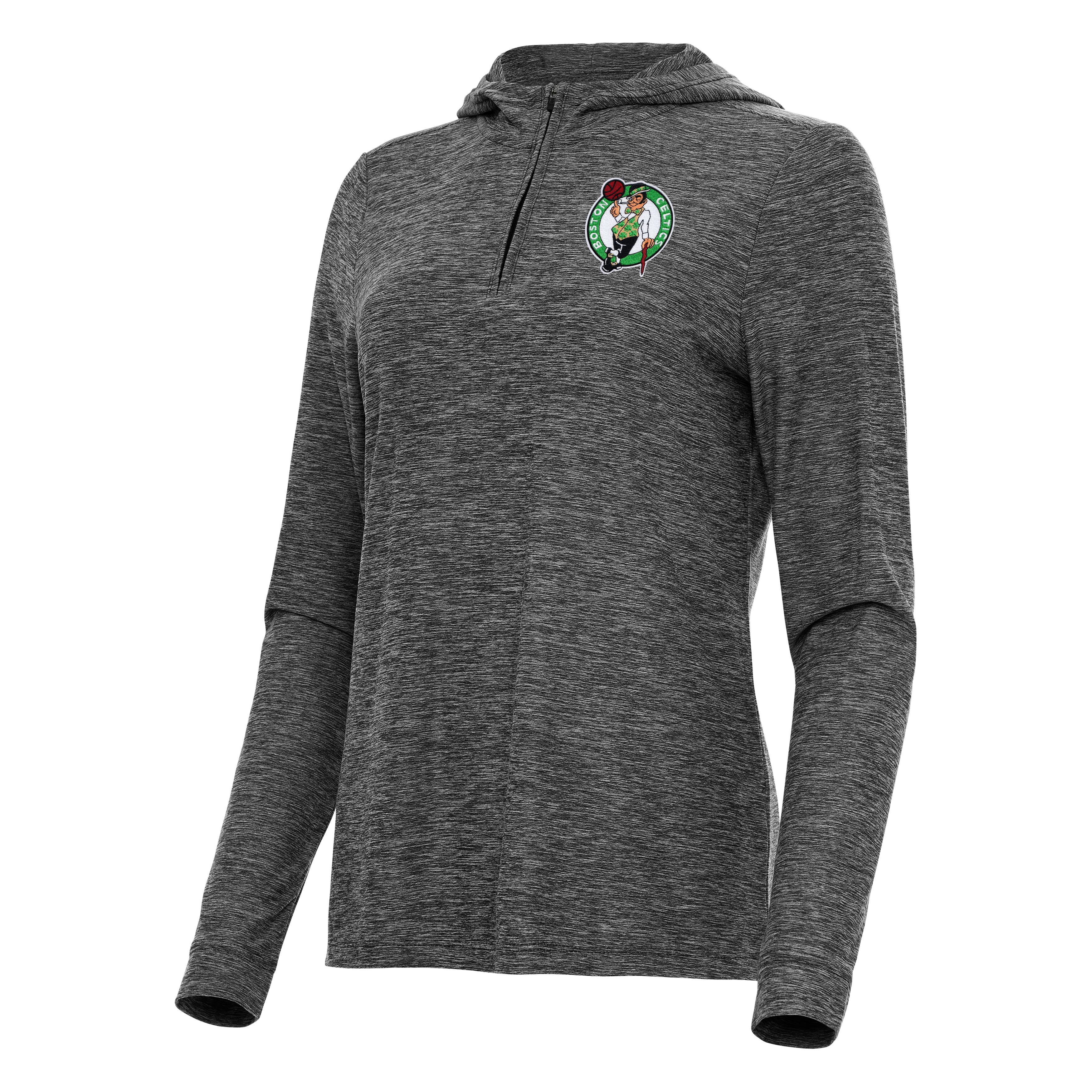 Women’s Antigua Heather Black Boston Celtics Daybreak Quarter-Zip Hoodie Women’s Antigua Heather Black Boston Celtics Daybreak Quarter-Zip Hoodie