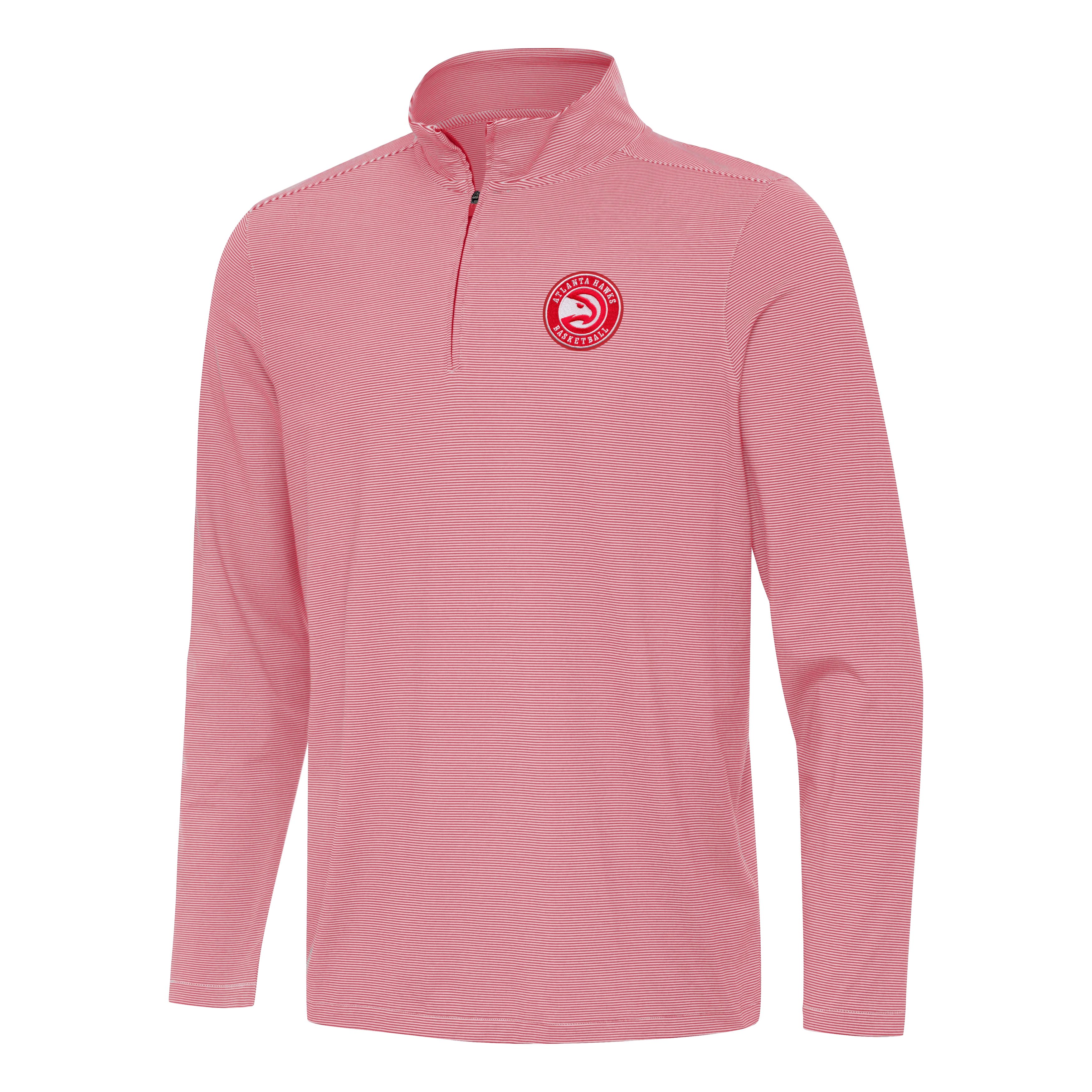 Men's Antigua Red Atlanta Hawks Twine Quarter-Zip Top