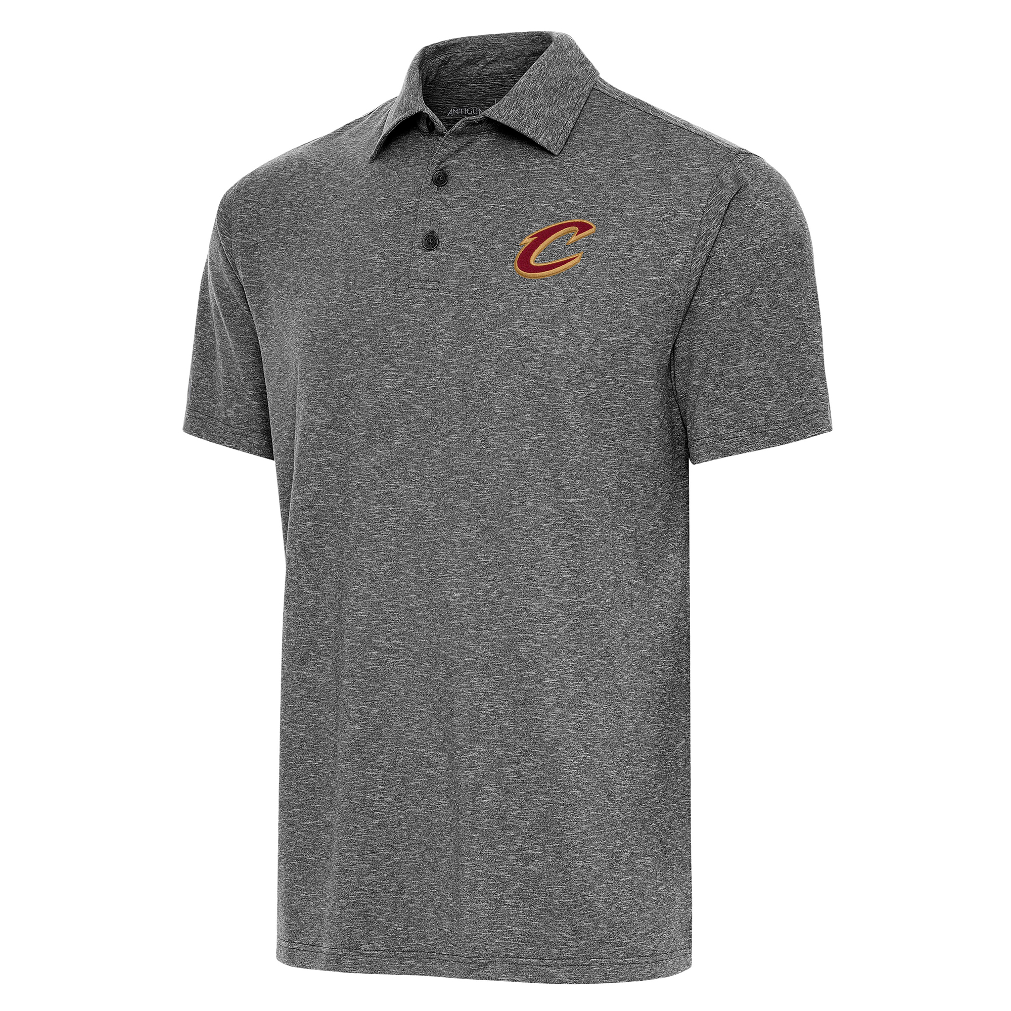 Men's Antigua Heather Black Cleveland Cavaliers Big & Tall Par 3 Polo