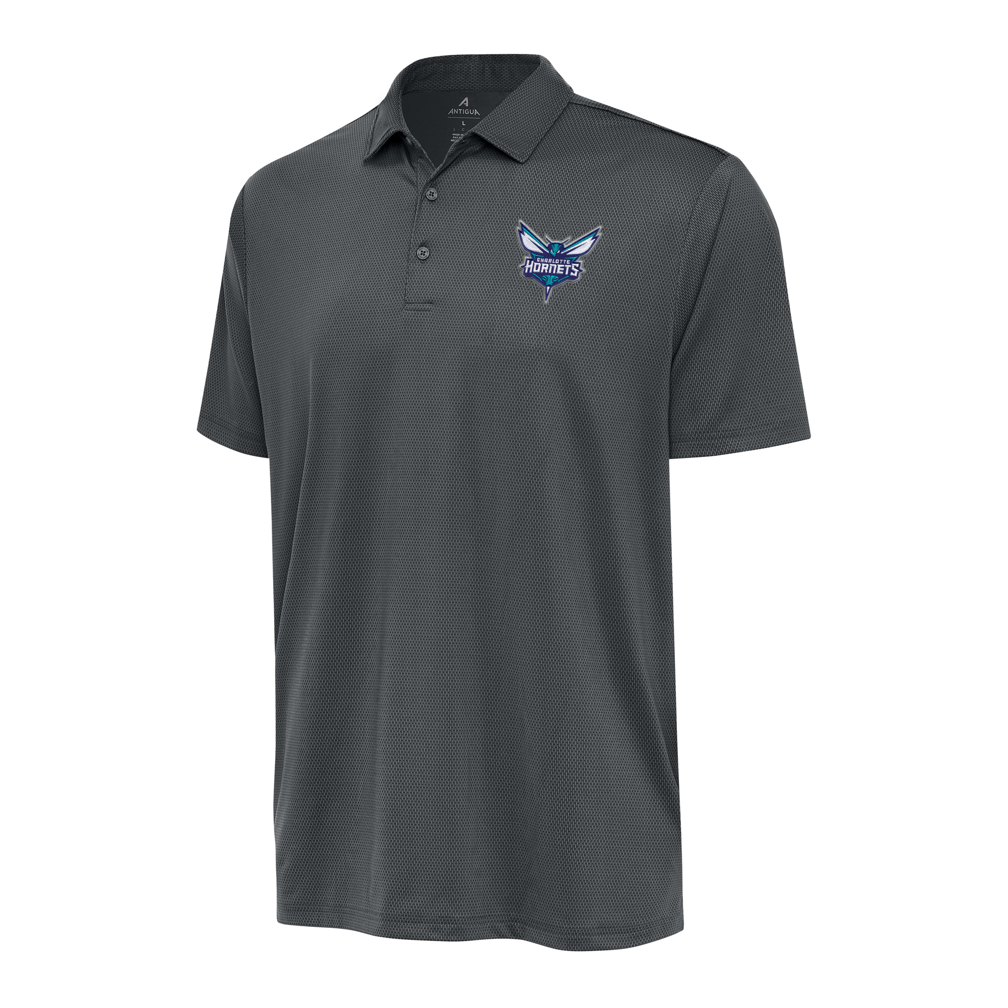 Men's Antigua Pewter Charlotte Hornets Big & Tall Ellipse Polo