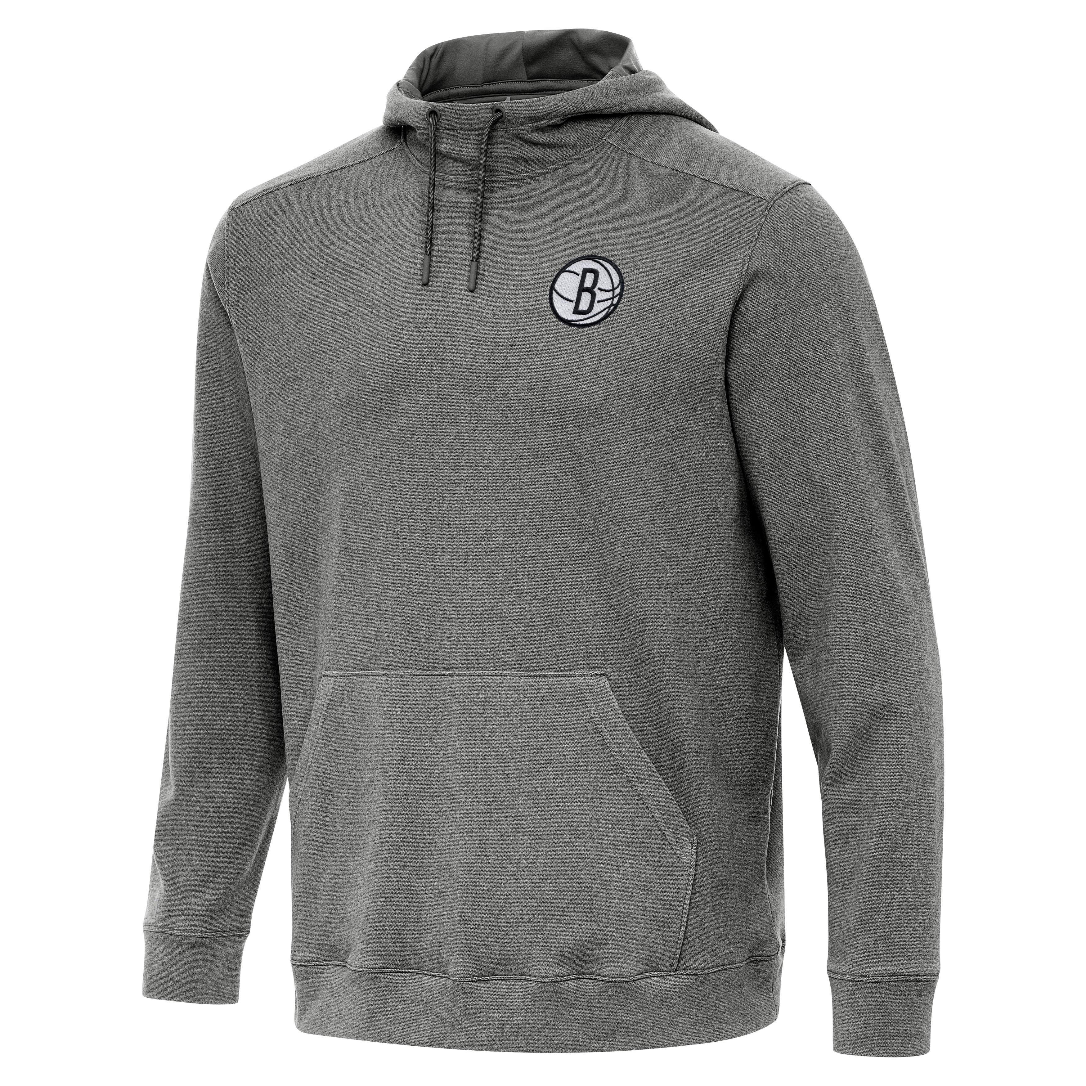 Men’s Antigua Heather Black Brooklyn Nets Cloud Pullover Hoodie Men’s Antigua Heather Black Brooklyn Nets Cloud Pullover Hoodie