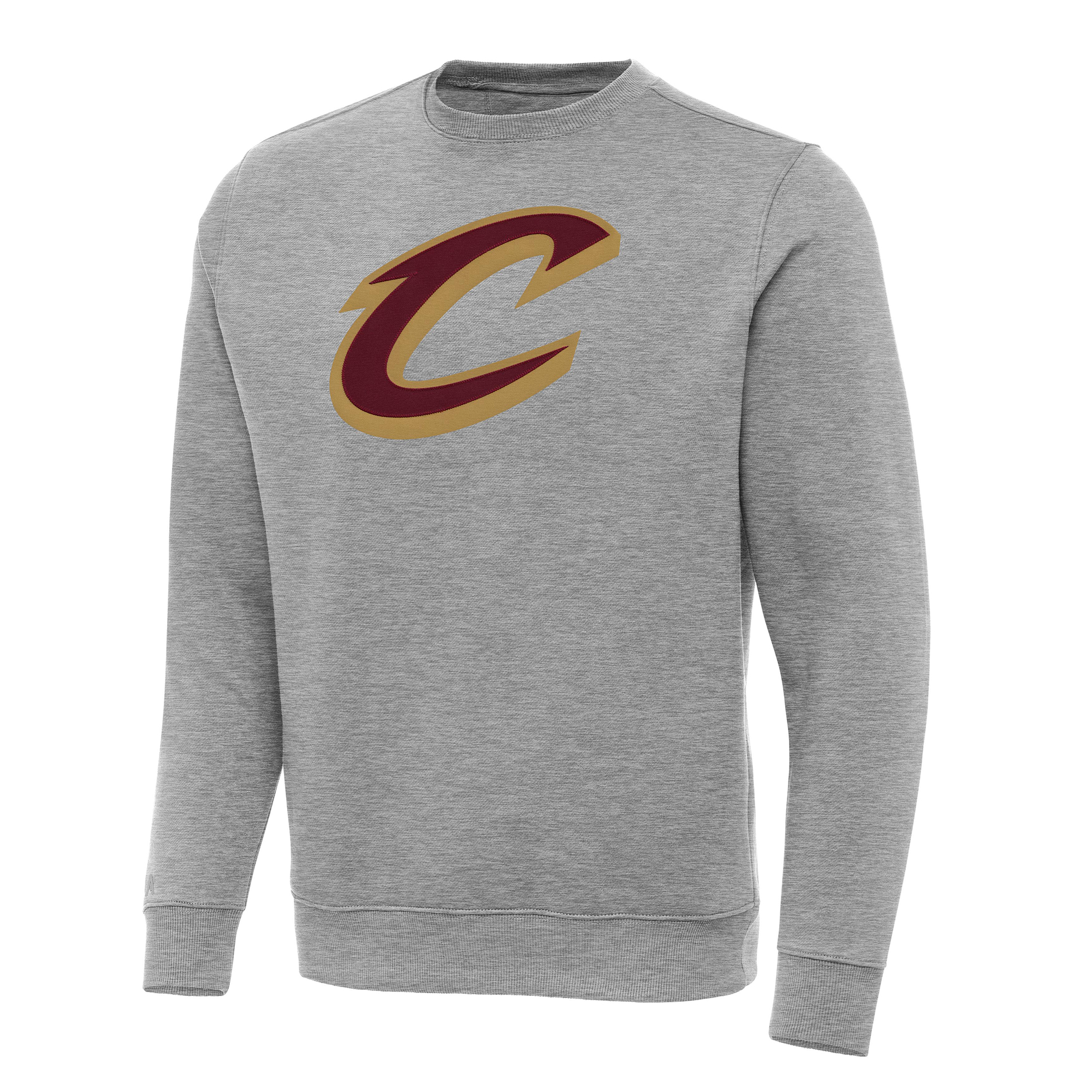 Men's Antigua Heather Gray Cleveland Cavaliers Big & Tall Victory Crew Neck Pullover Sweatshirt
