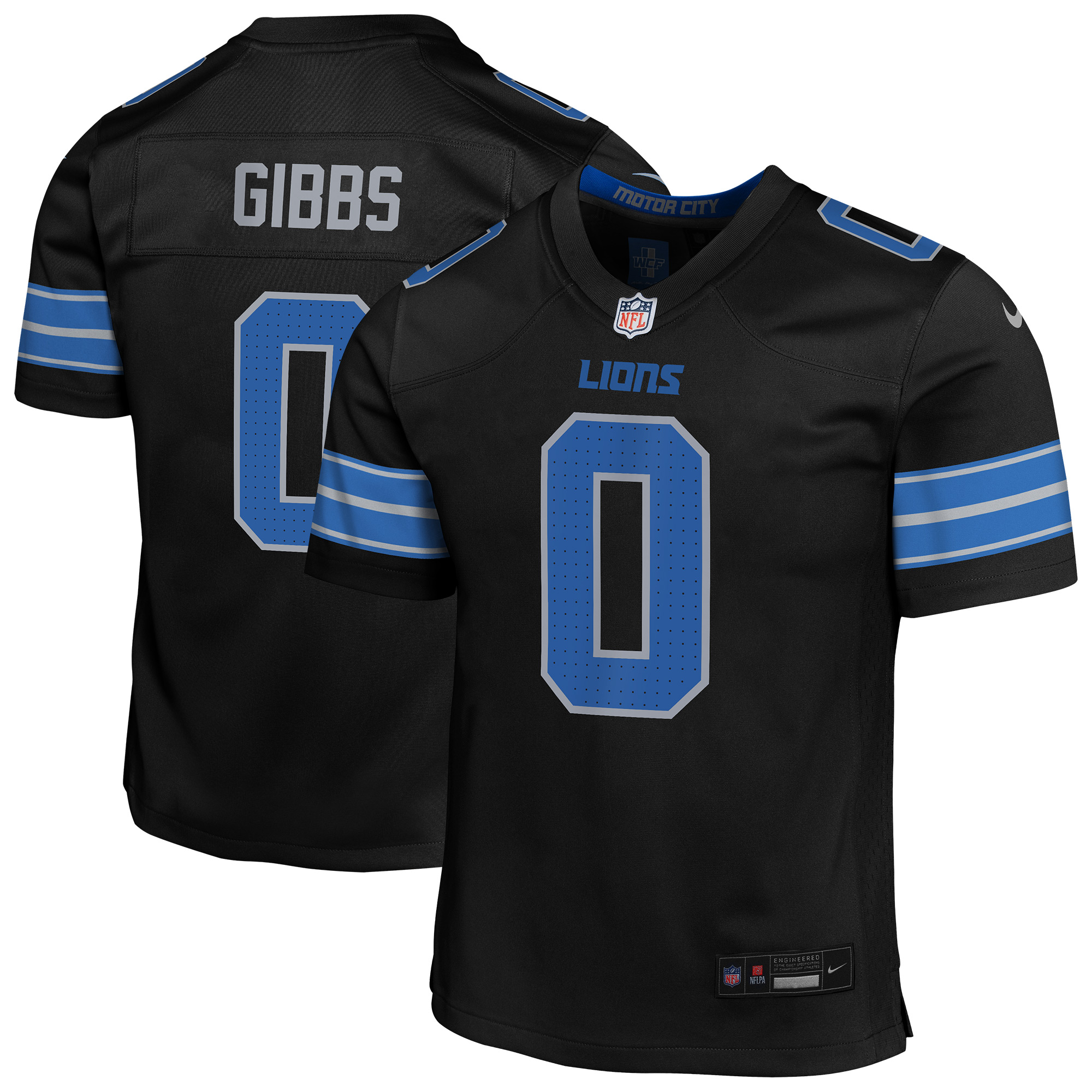 Youth Nike Jahmyr Gibbs Black Detroit Lions Game Jersey