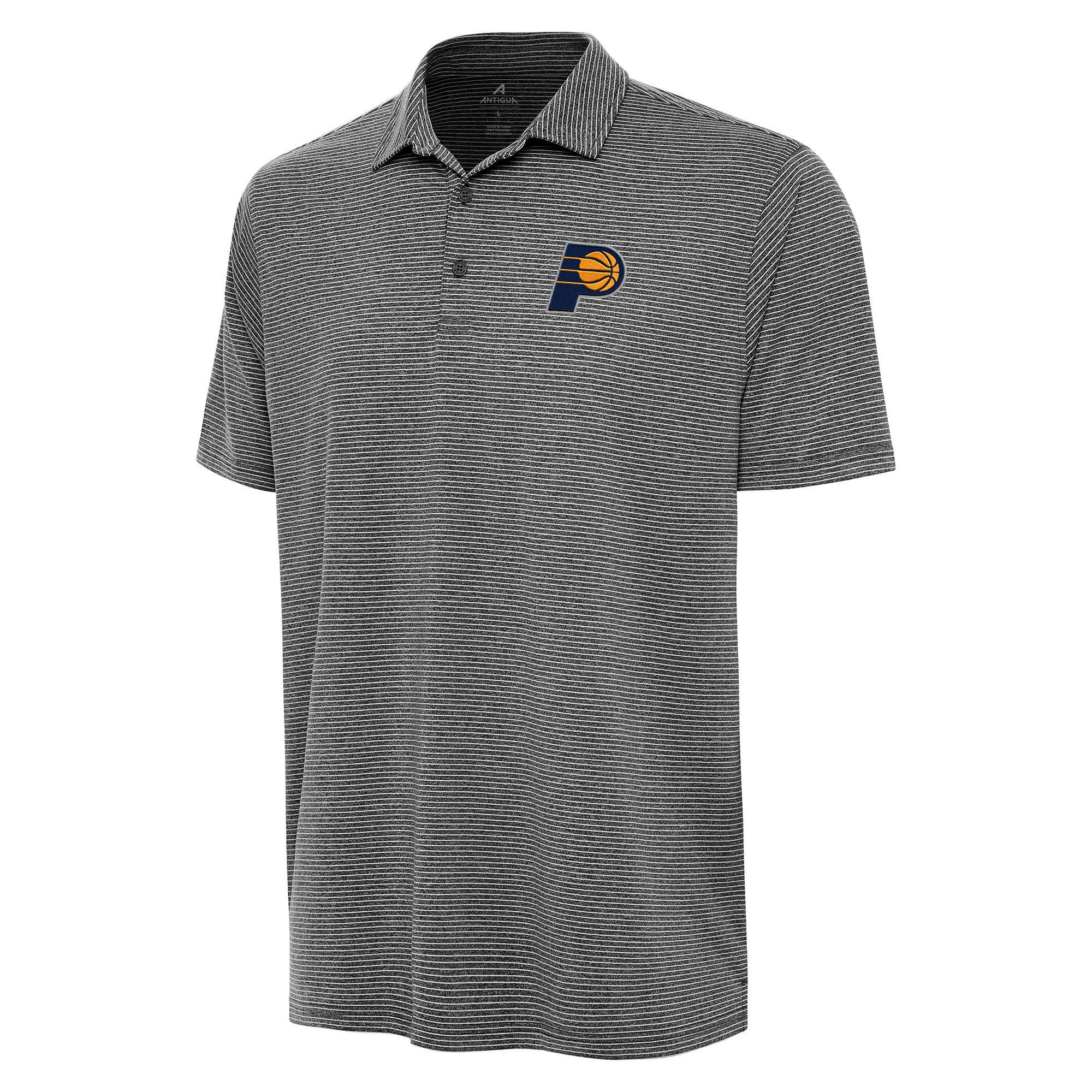 Men's Antigua Heather Black Indiana Pacers Scheme Polo