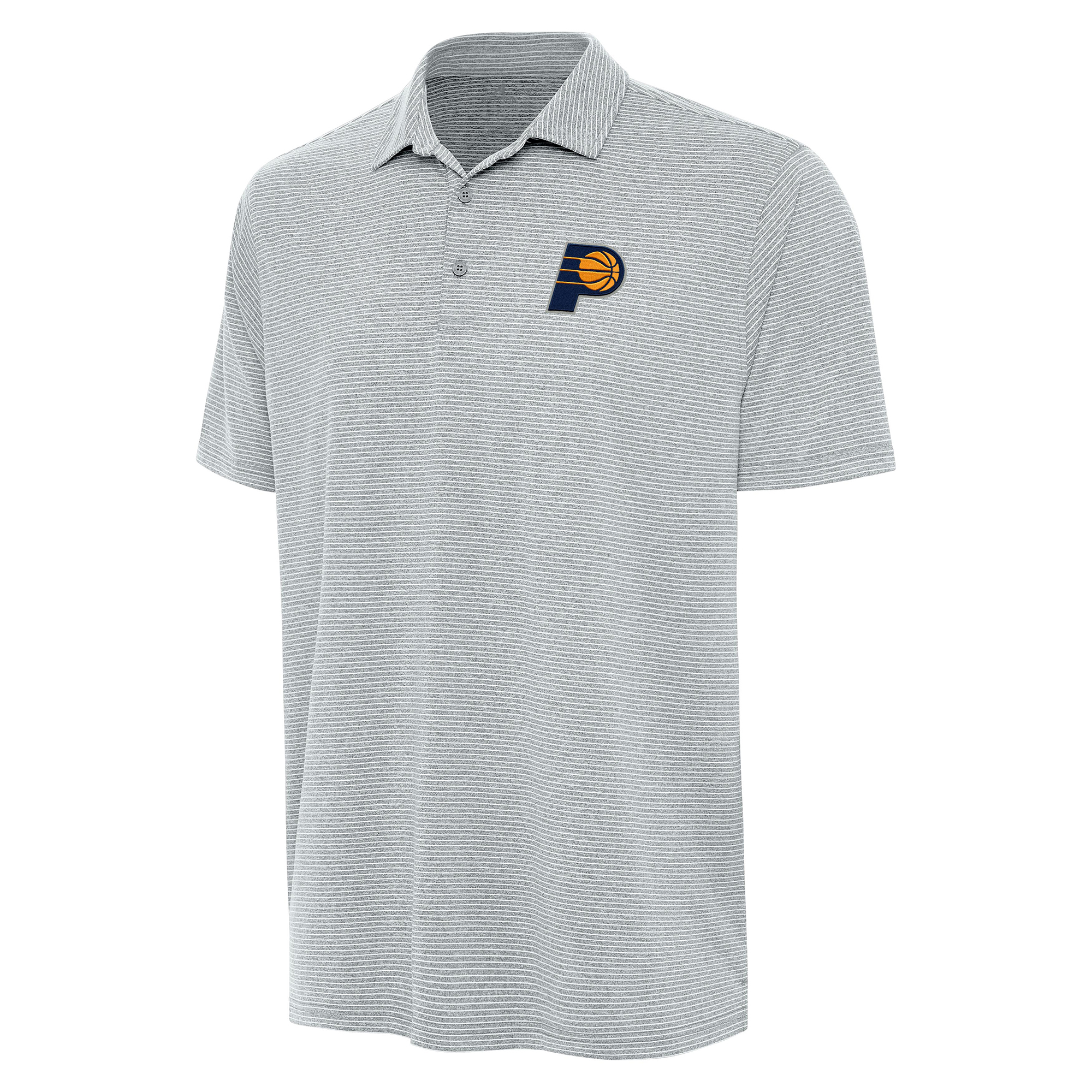 Men's Antigua Heather Gray Indiana Pacers Scheme Polo
