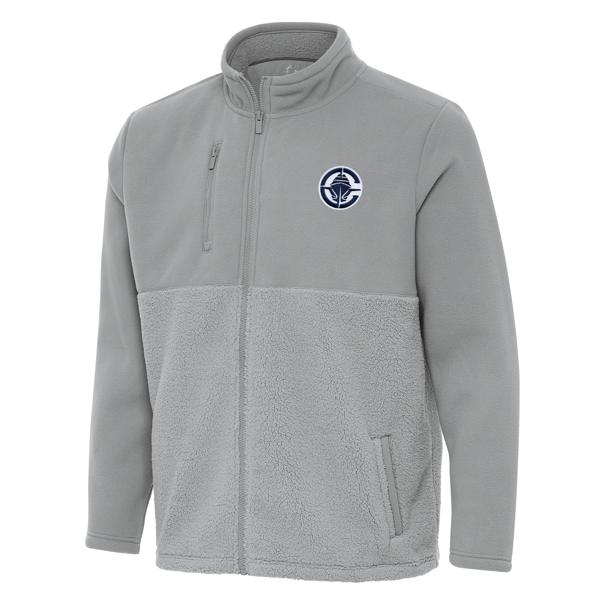 Men's Antigua Gray LA Clippers Daily Fused Full-Zip Jacket