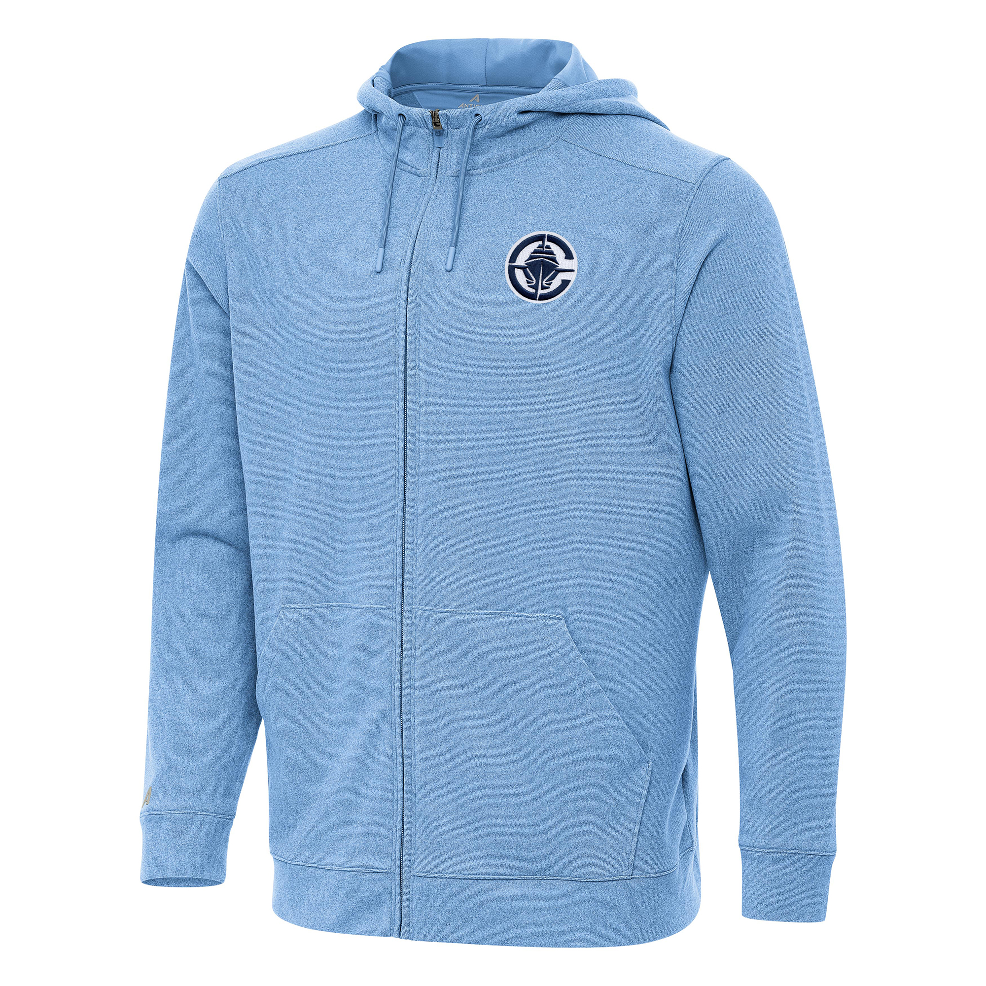 Men’s Antigua Heather Powder Blue LA Clippers Effortless Full-Zip Hoodie Jacket Men’s Antigua Heather Powder Blue LA Clippers Effortless Full-Zip Hoodie Jacket