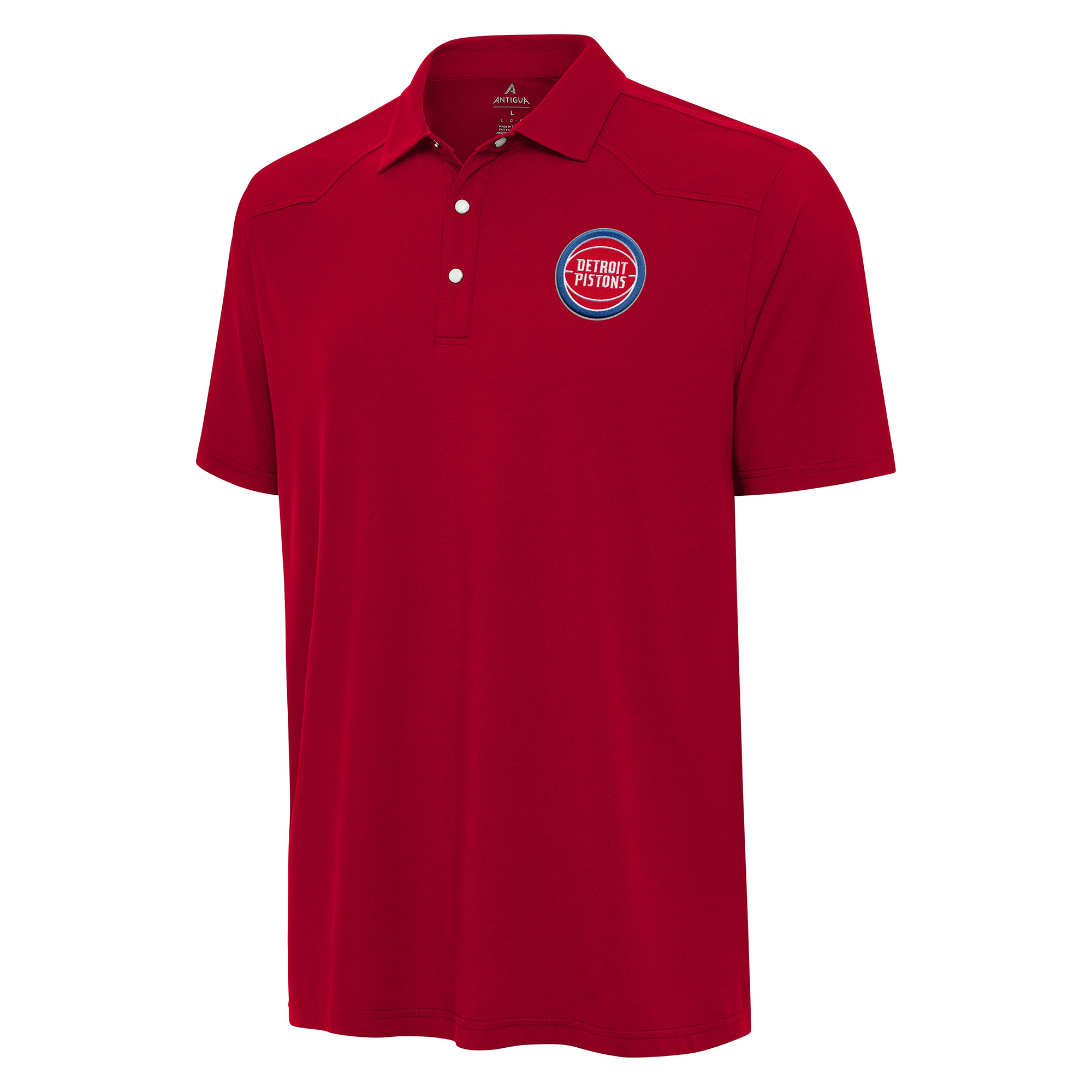 Men's Antigua Red Detroit Pistons Western Polo