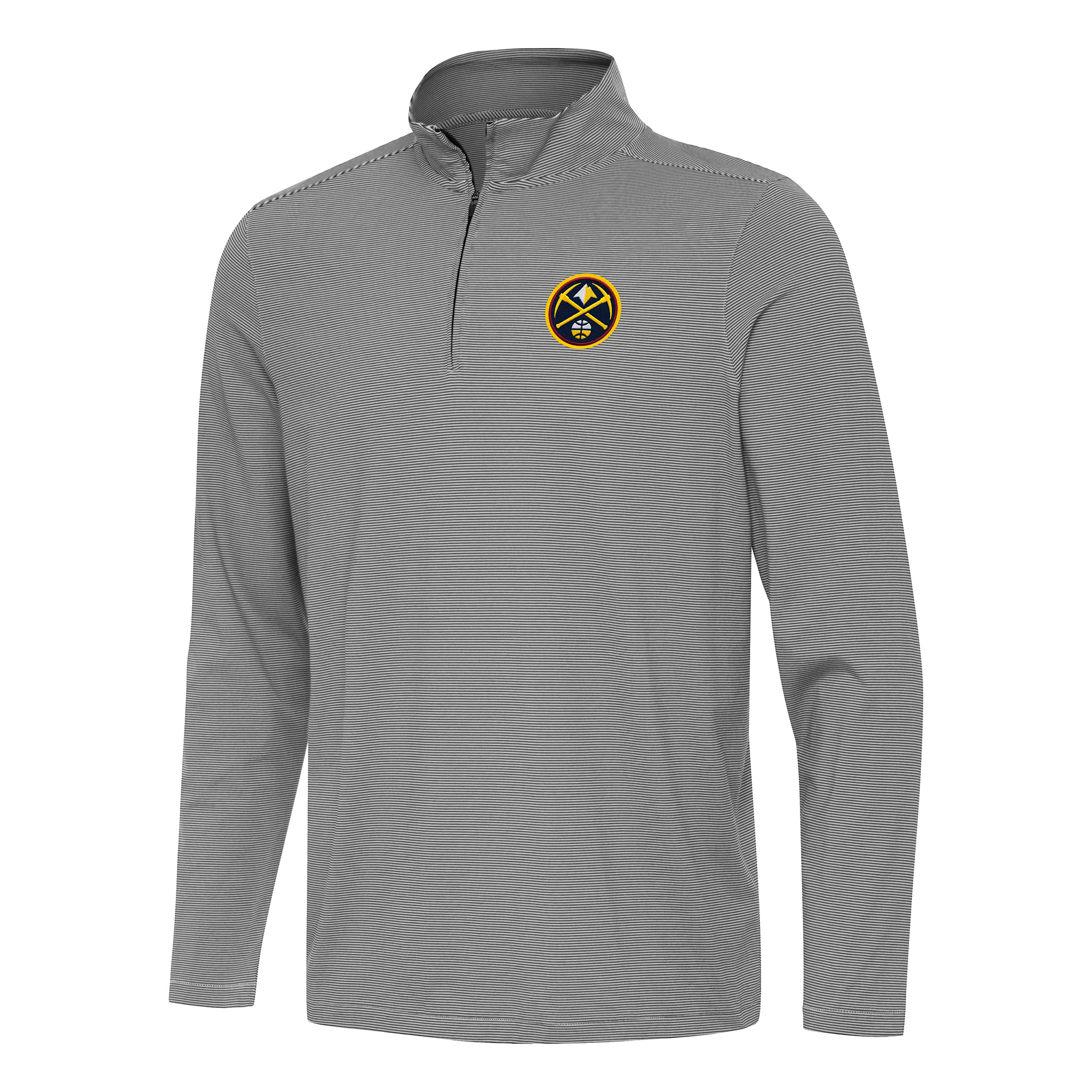 Men's Antigua Black Denver Nuggets Twine Quarter-Zip Top