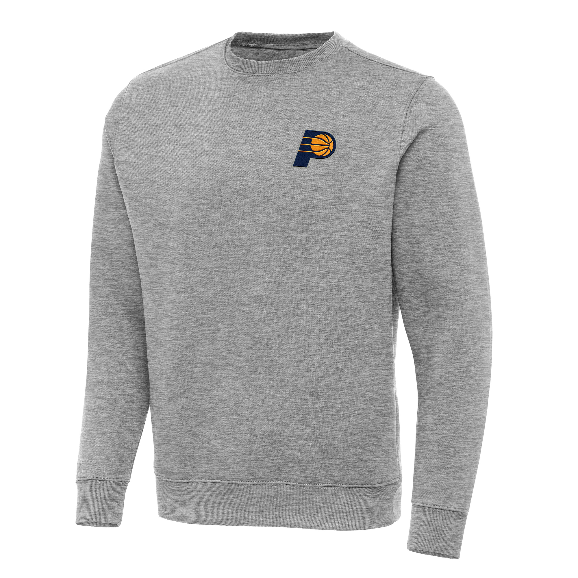 Men's Antigua Heather Gray Indiana Pacers Big & Tall Victory Crew Neck Pullover Sweatshirt