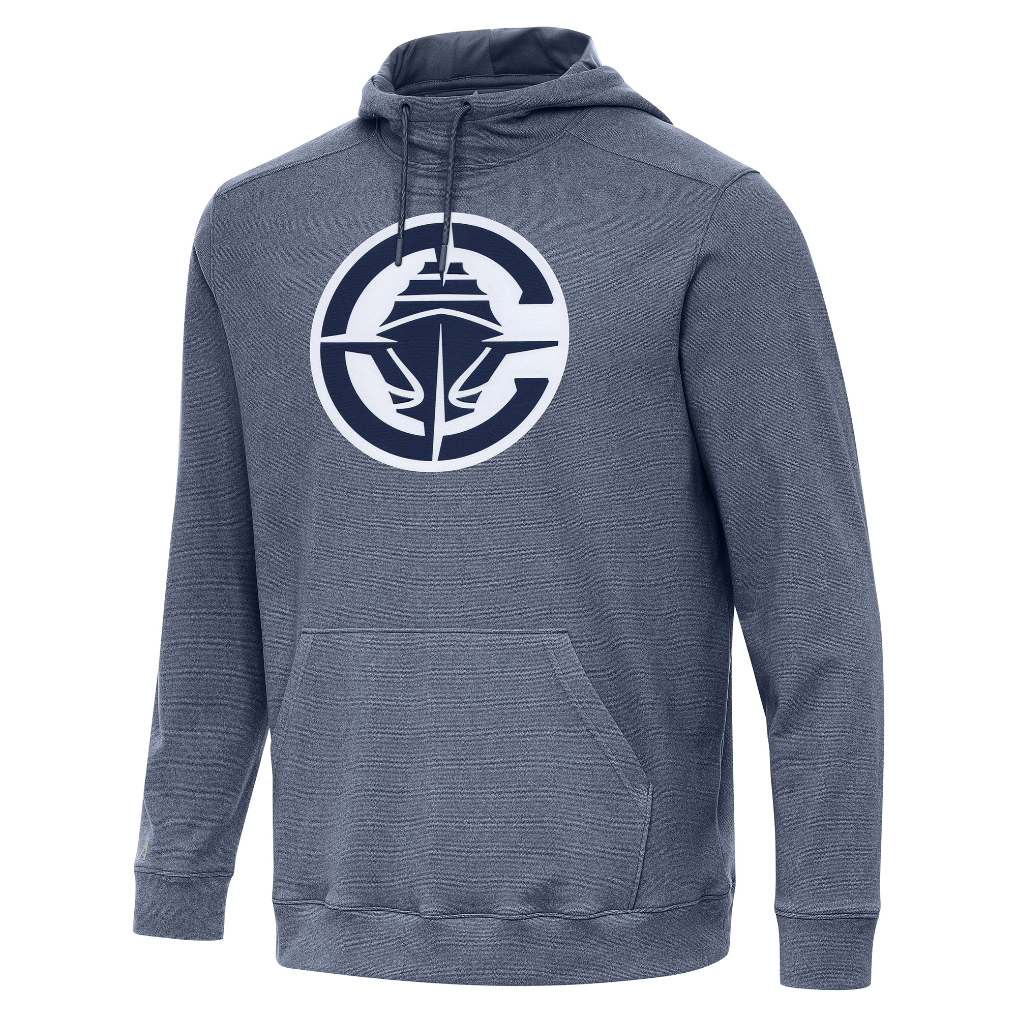 Men's Antigua Heather Navy LA Clippers Cloud Pullover Hoodie