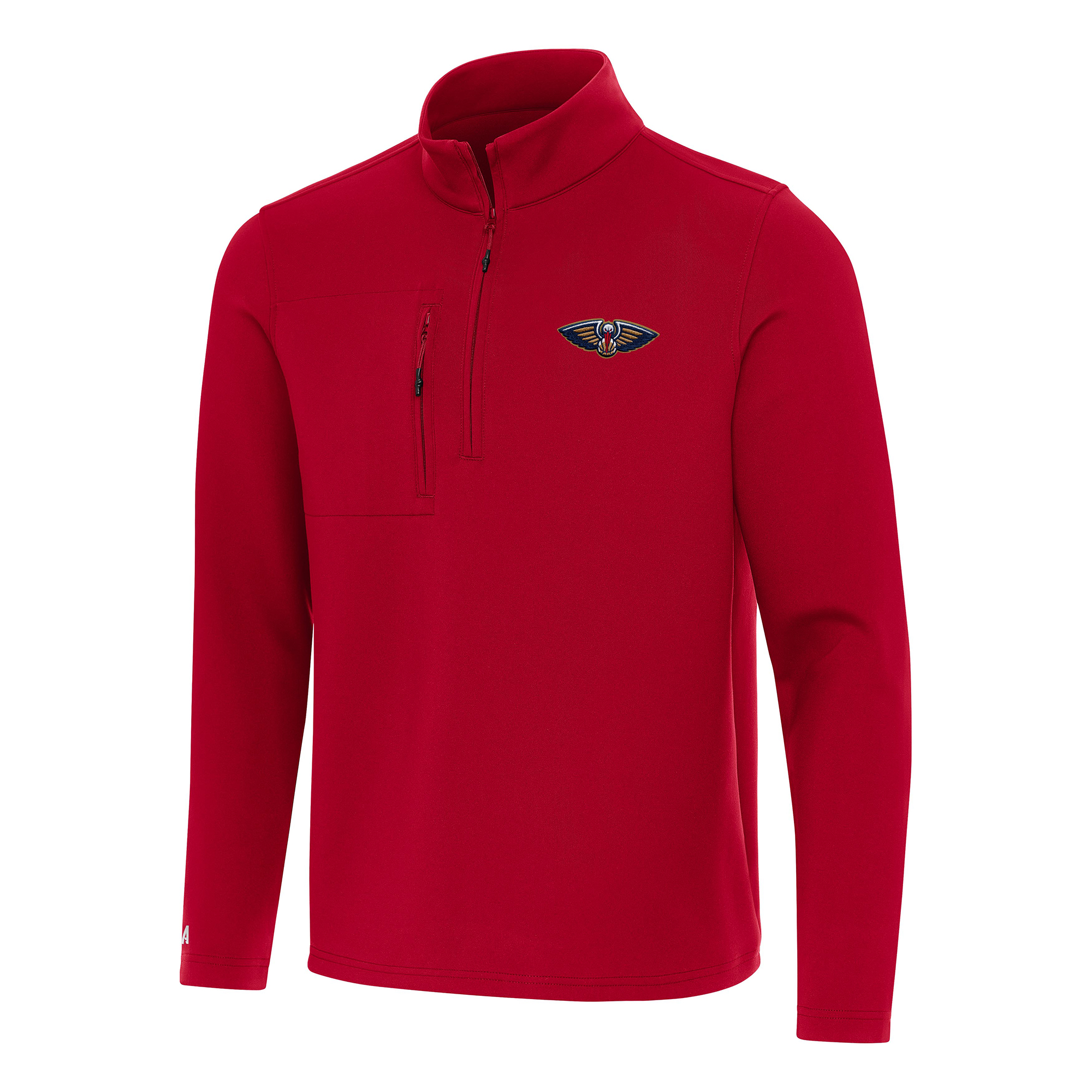 Men's Antigua Red New Orleans Pelicans Insider Quarter-Zip Top