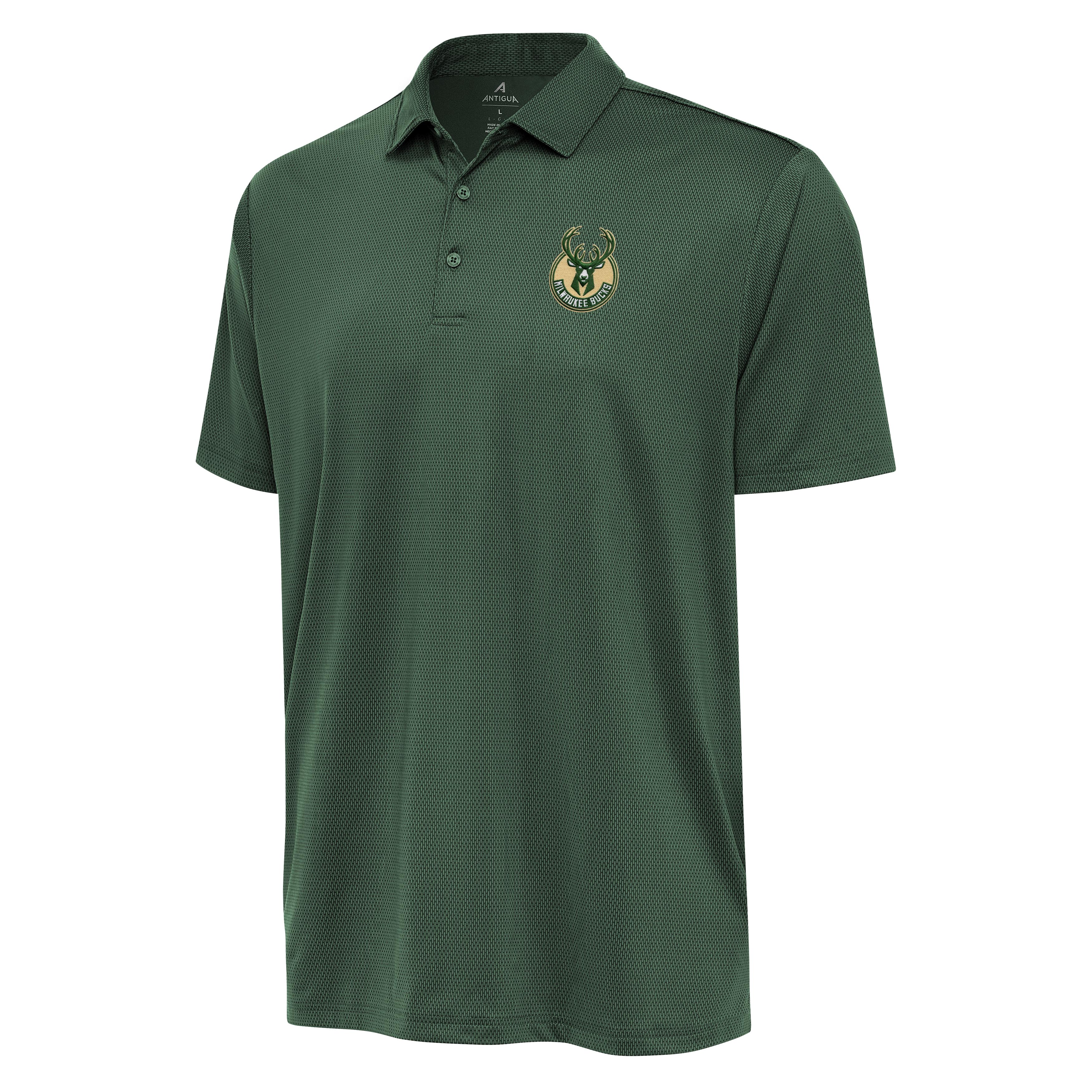 Men's Antigua Hunter Green Milwaukee Bucks Ellipse Polo