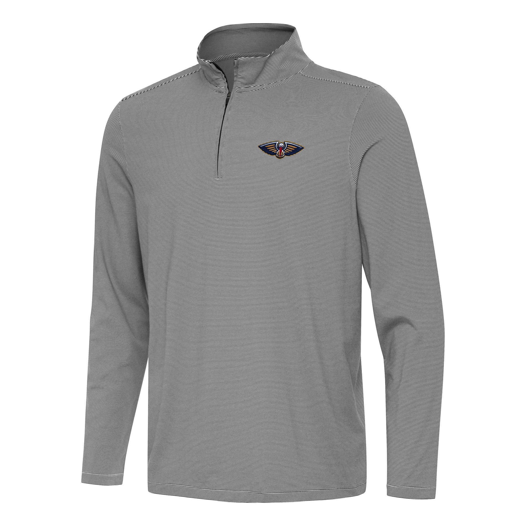 Men's Antigua Black New Orleans Pelicans Twine Quarter-Zip Top
