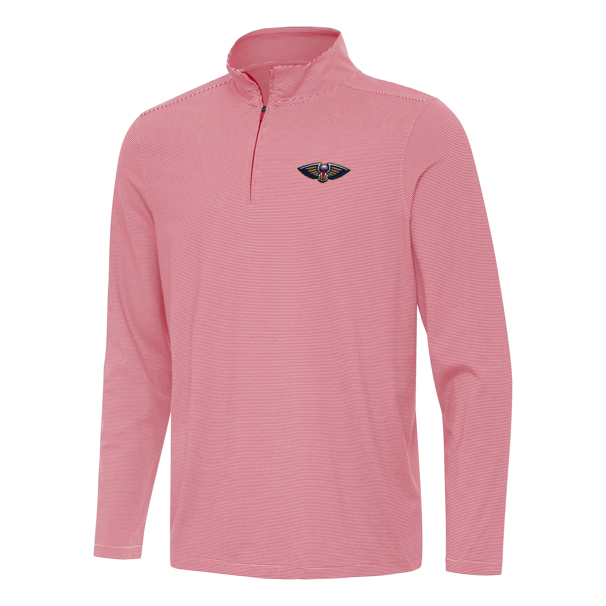Men's Antigua Red New Orleans Pelicans Twine Quarter-Zip Top
