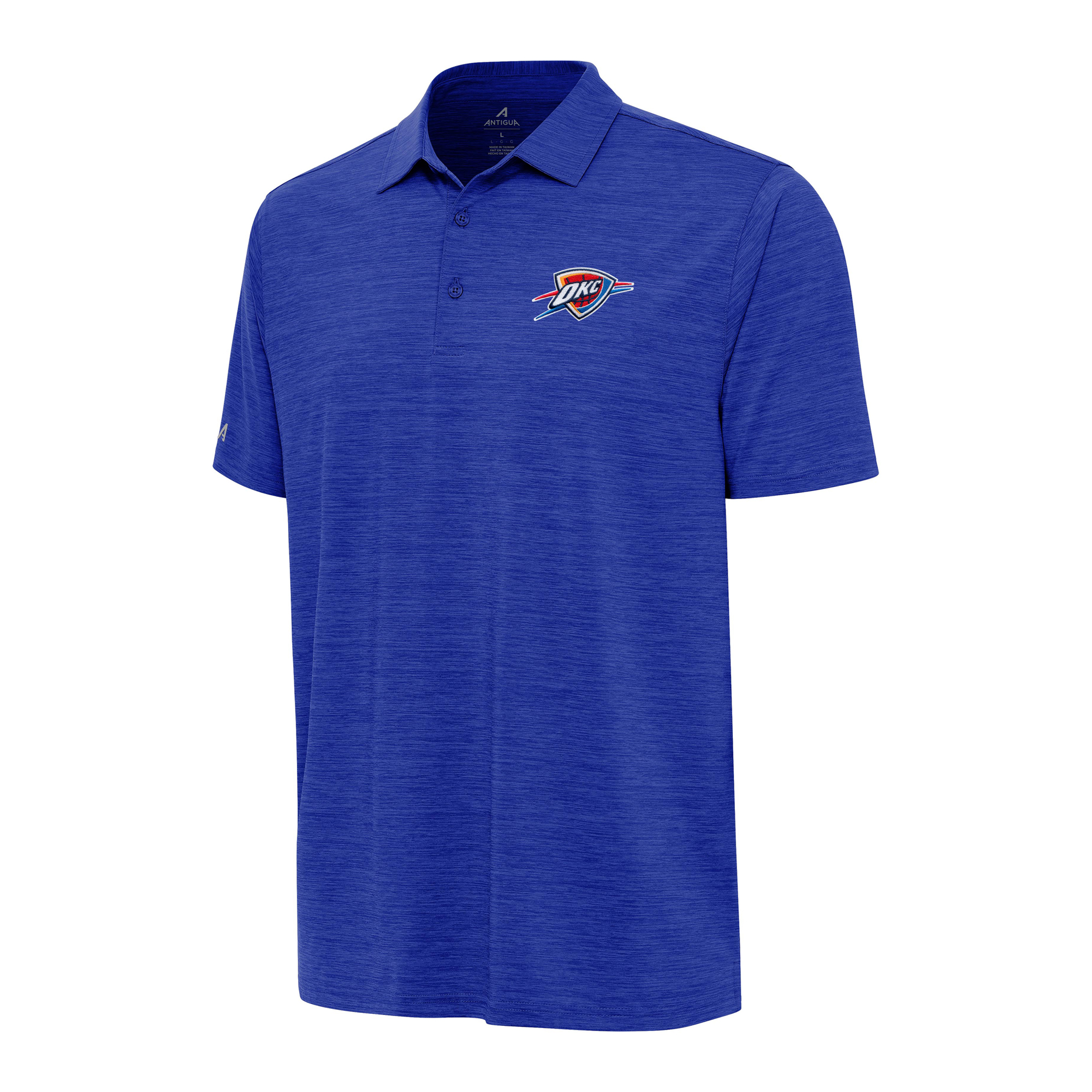 Men’s Antigua Heather Blue Oklahoma City Thunder Layout Polo Men’s Antigua Heather Blue Oklahoma City Thunder Layout Polo