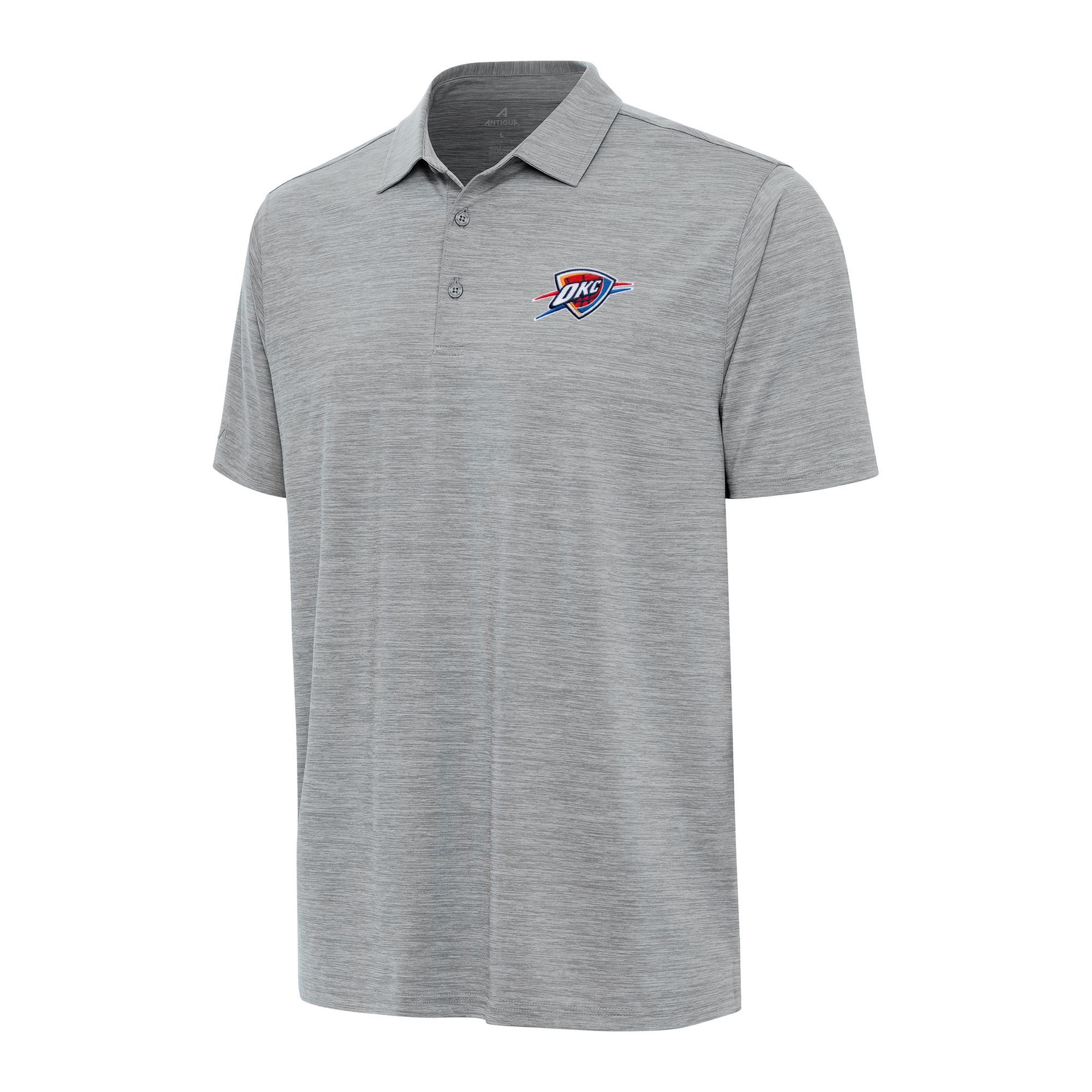 Men's Antigua Heather Gray Oklahoma City Thunder Layout Polo