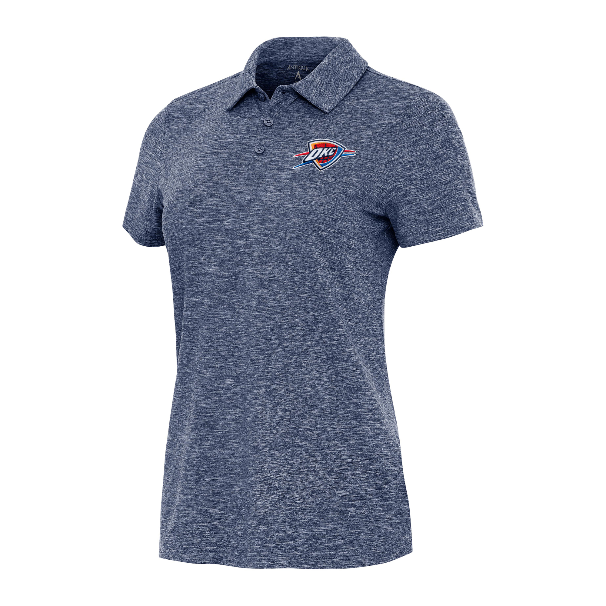 Women's Antigua Heather Navy Oklahoma City Thunder Matter Polo