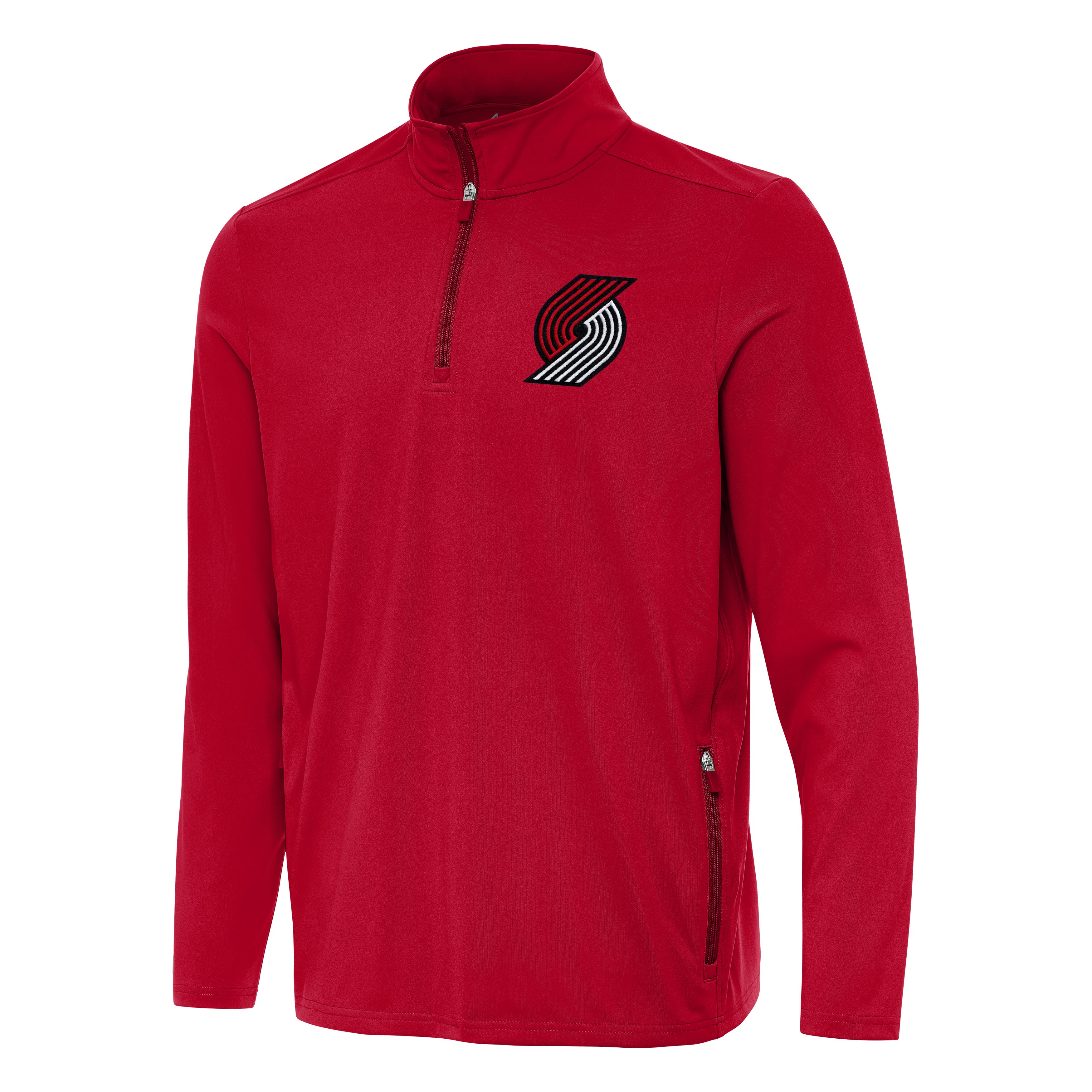Men's Antigua Red Portland Trail Blazers Perilous Quarter-Zip Sweatshirt