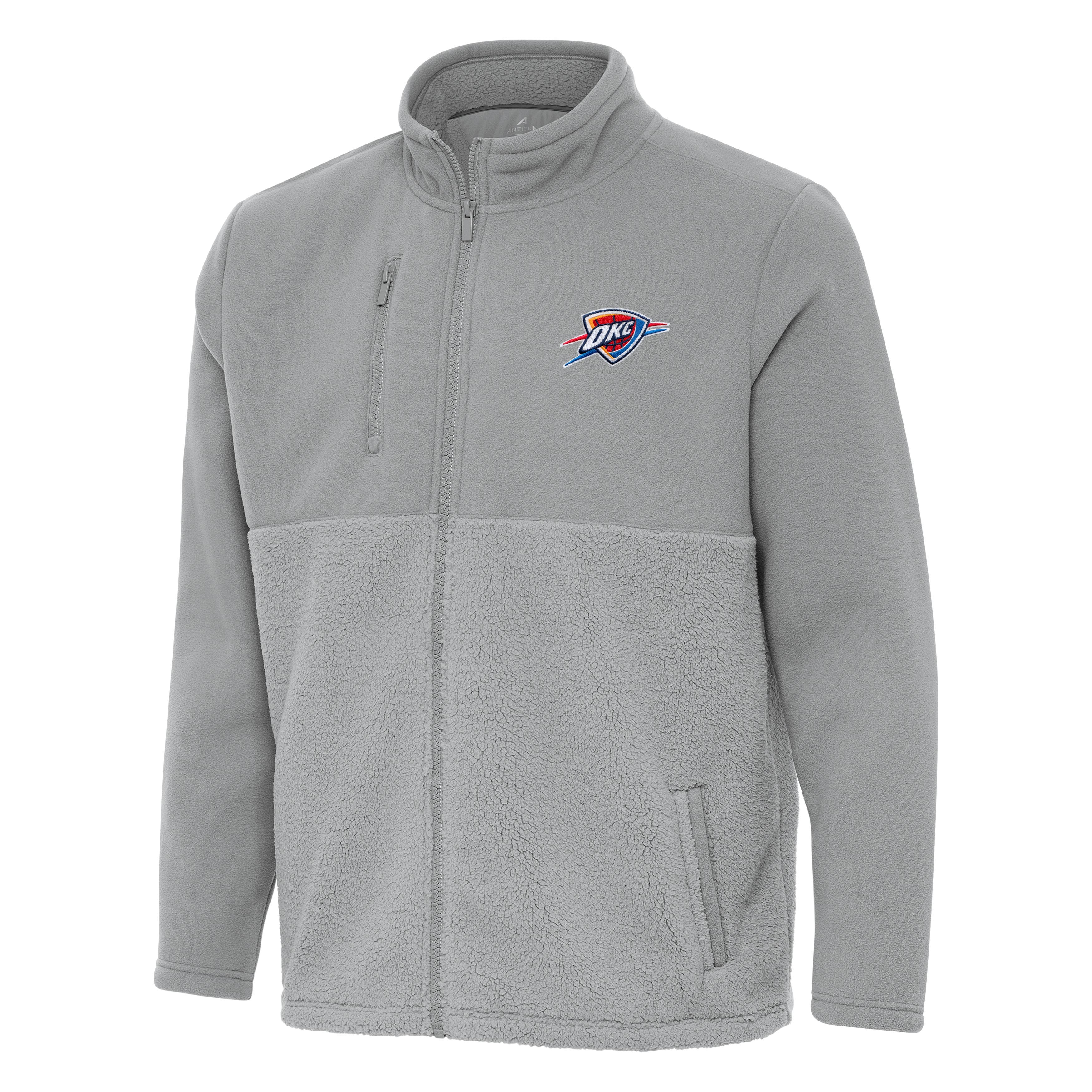 Men's Antigua Gray Oklahoma City Thunder Daily Fused Full-Zip Jacket
