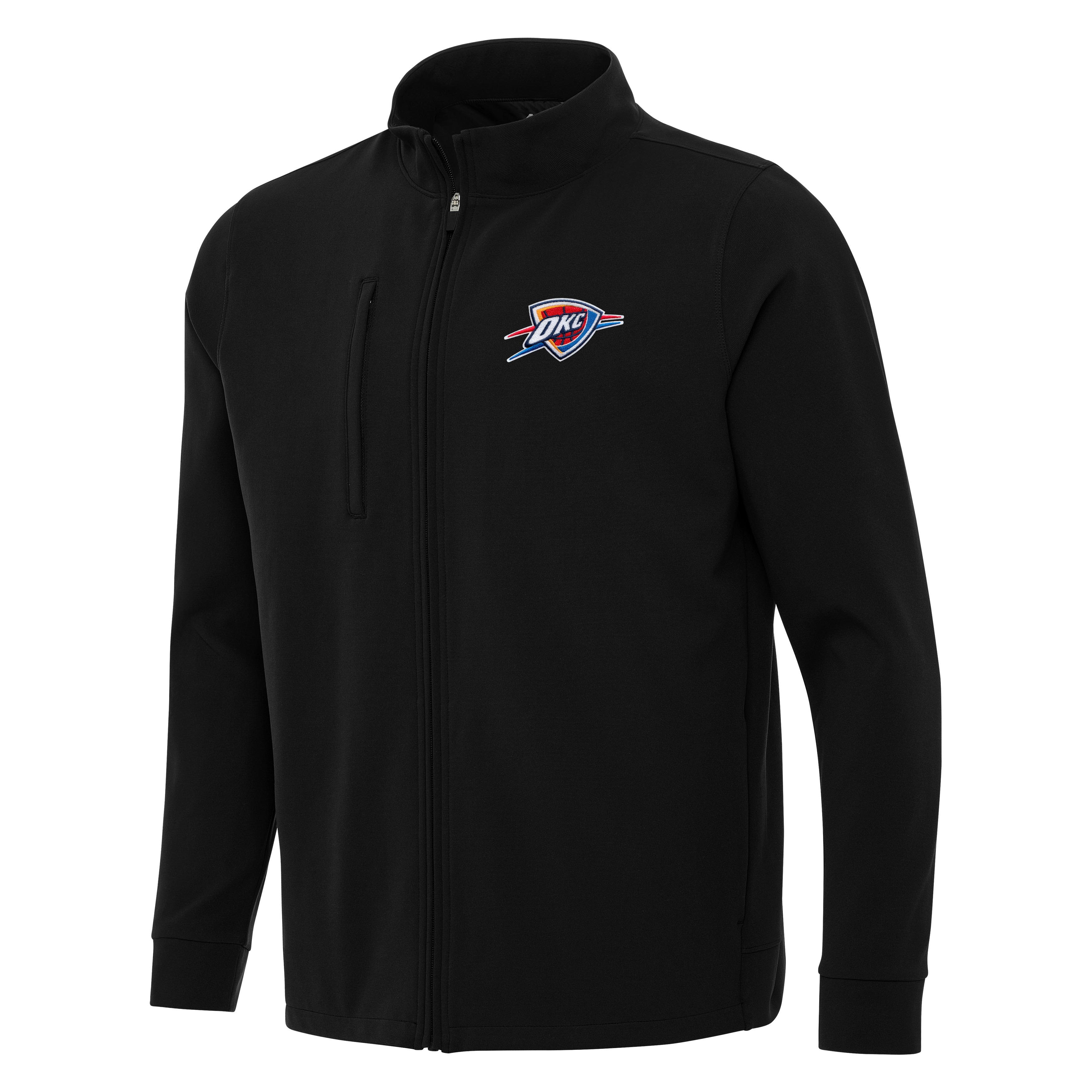 Men's Antigua Black Oklahoma City Thunder Regard Full-Zip Jacket