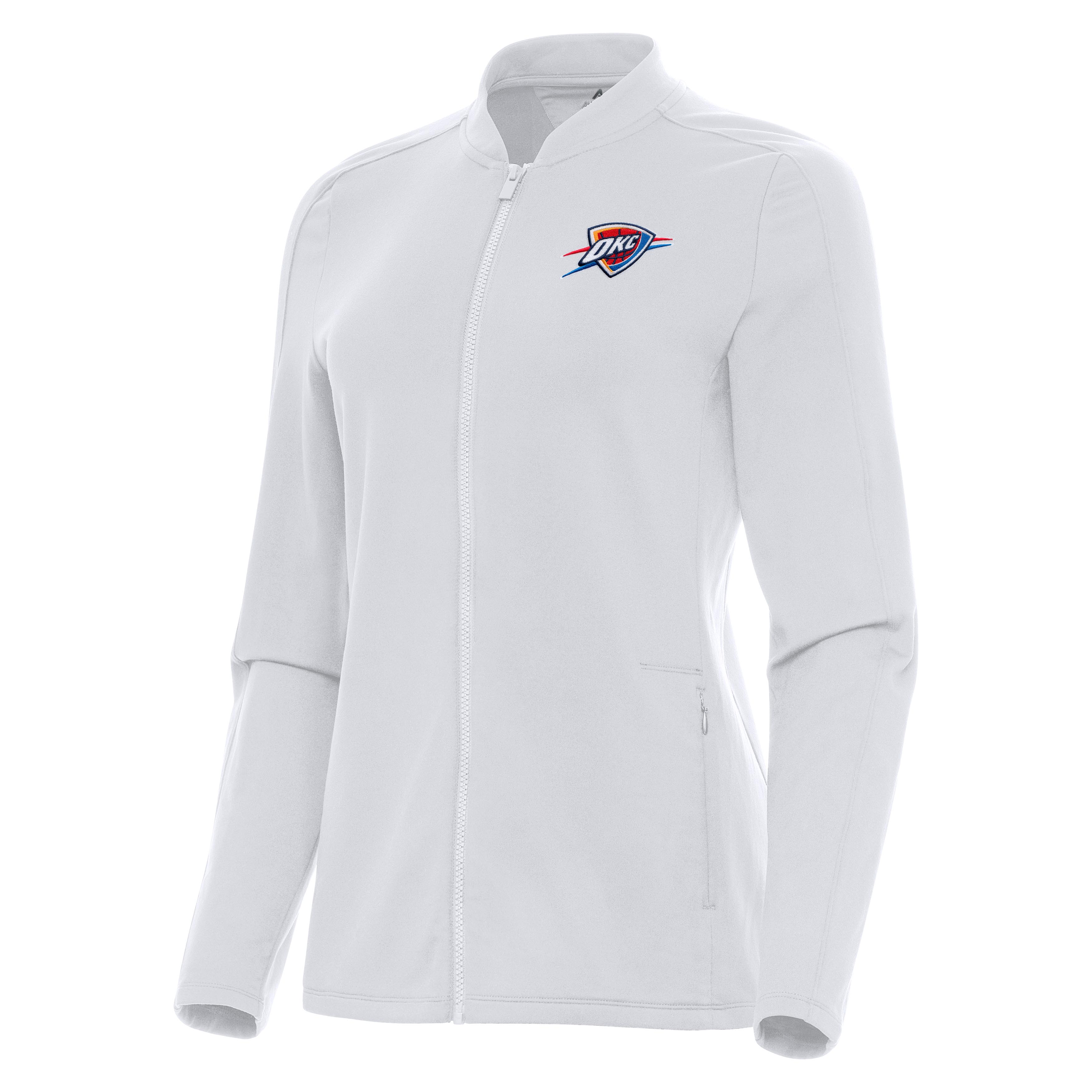 Women’s Antigua White Oklahoma City Thunder Continual Full-Zip Jacket Women’s Antigua White Oklahoma City Thunder Continual Full-Zip Jacket