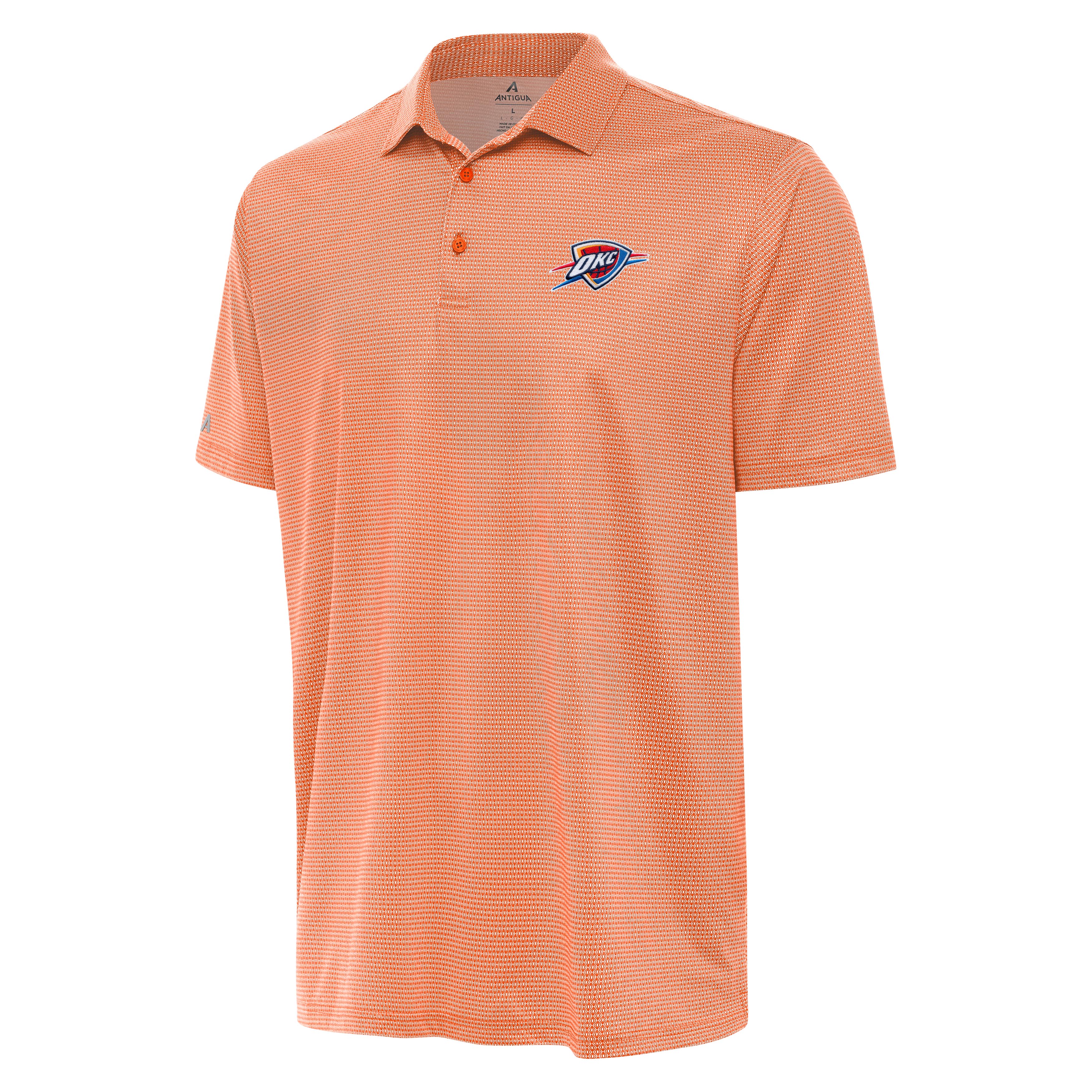 Men's Antigua Orange/White Oklahoma City Thunder Rings Polo