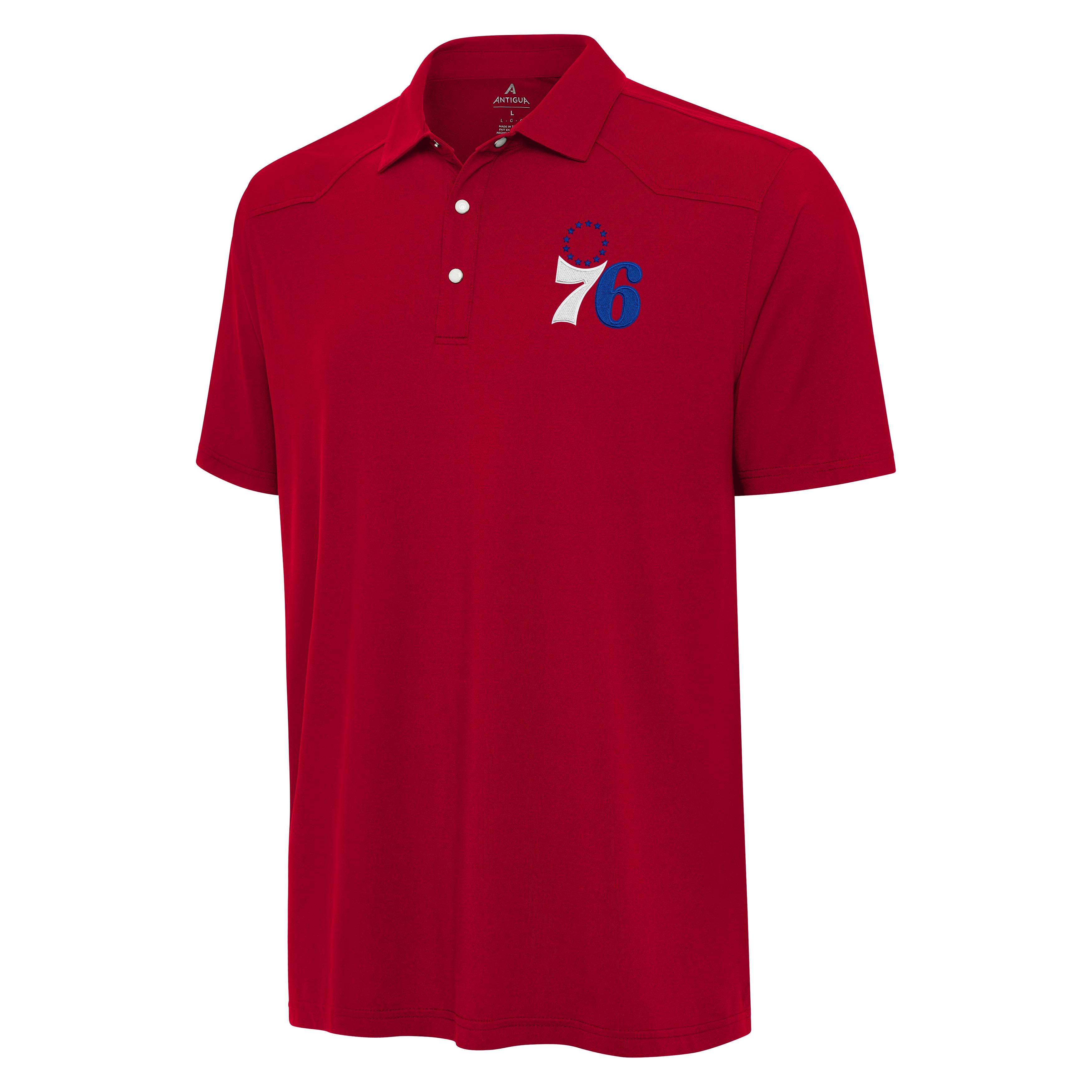Men's Antigua Red Philadelphia 76ers Western Polo