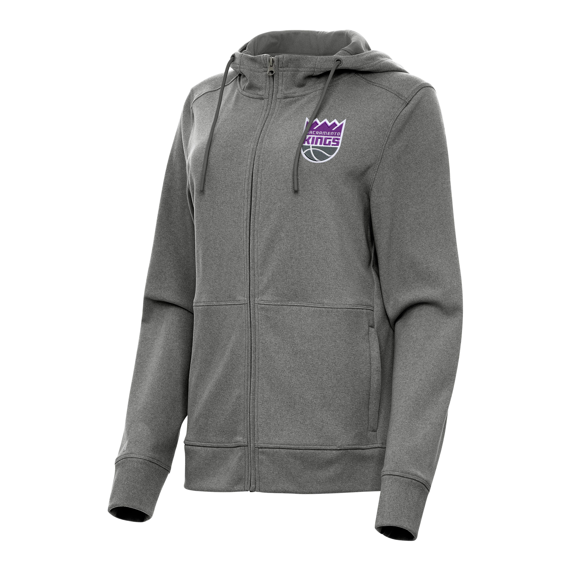 Women’s Antigua Heather Charcoal Sacramento Kings Seeker Full-Zip Hoodie Jacket Women’s Antigua Heather Charcoal Sacramento Kings Seeker Full-Zip Hoodie Jacket
