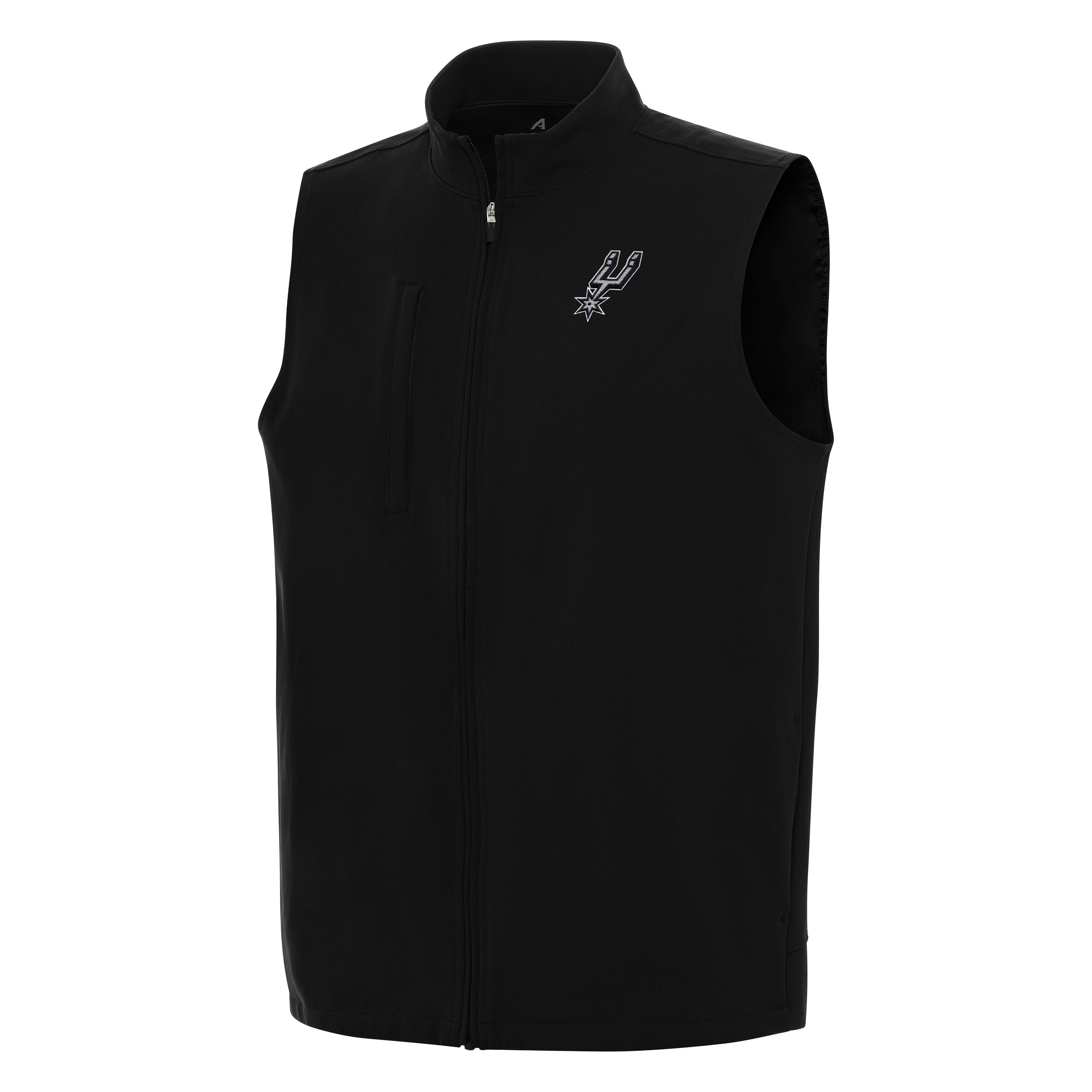 Men’s Antigua Black San Antonio Spurs Regard Full-Zip Vest Men’s Antigua Black San Antonio Spurs Regard Full-Zip Vest